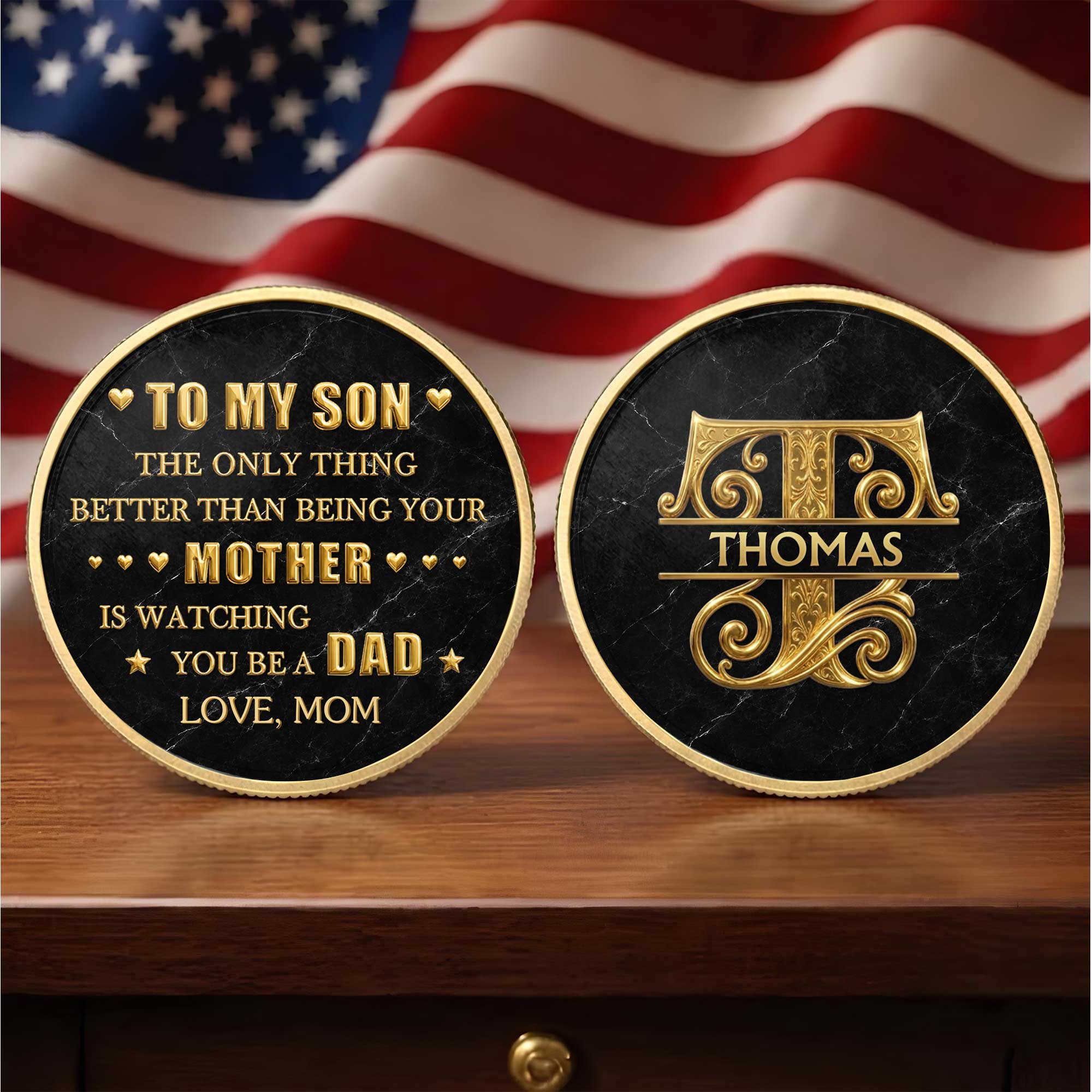 Personalized Commemorative Coin Custom Keepsake Gift for Son Commemorative Coin GradoCreations
