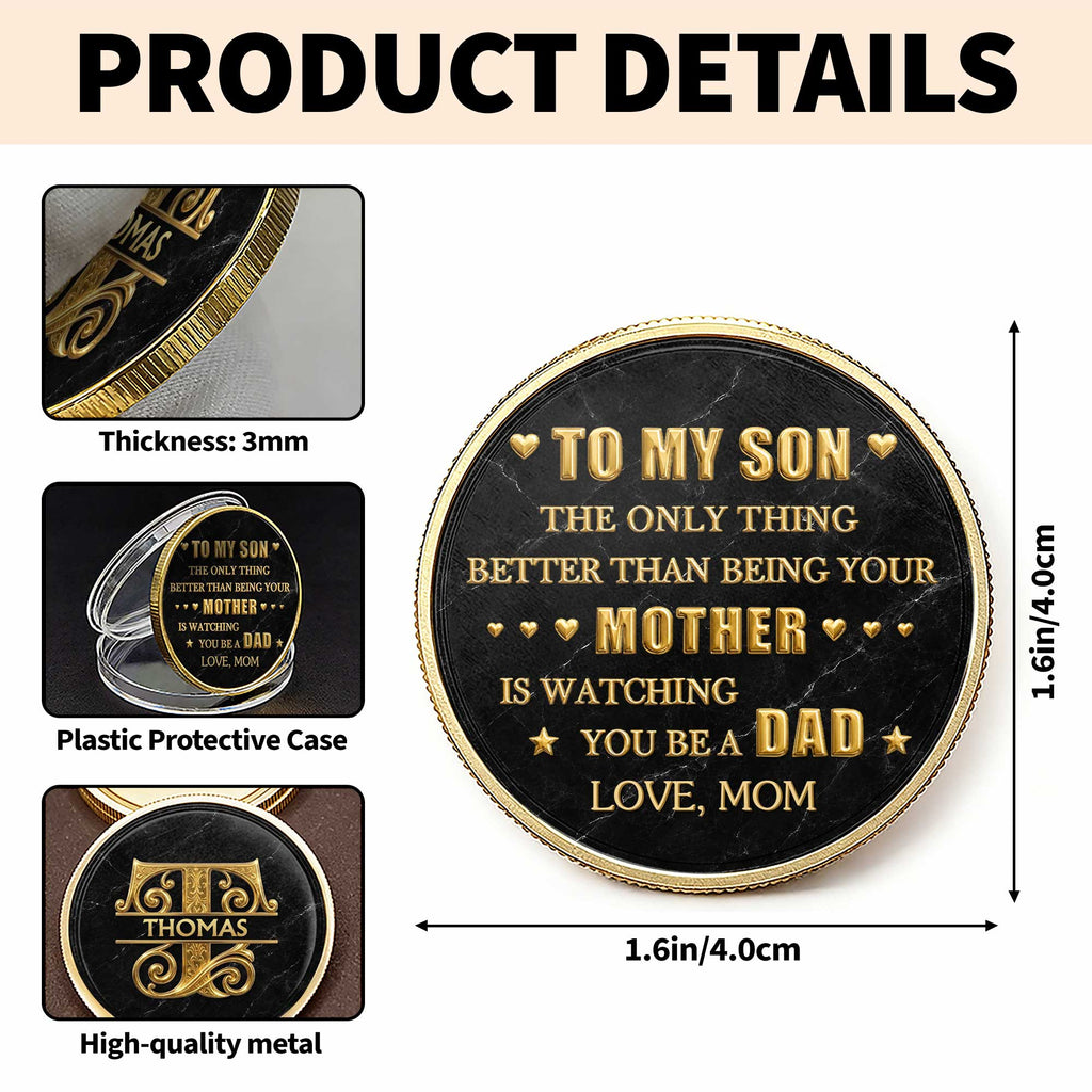 Personalized Commemorative Coin Custom Keepsake Gift for Son Commemorative Coin GradoCreations