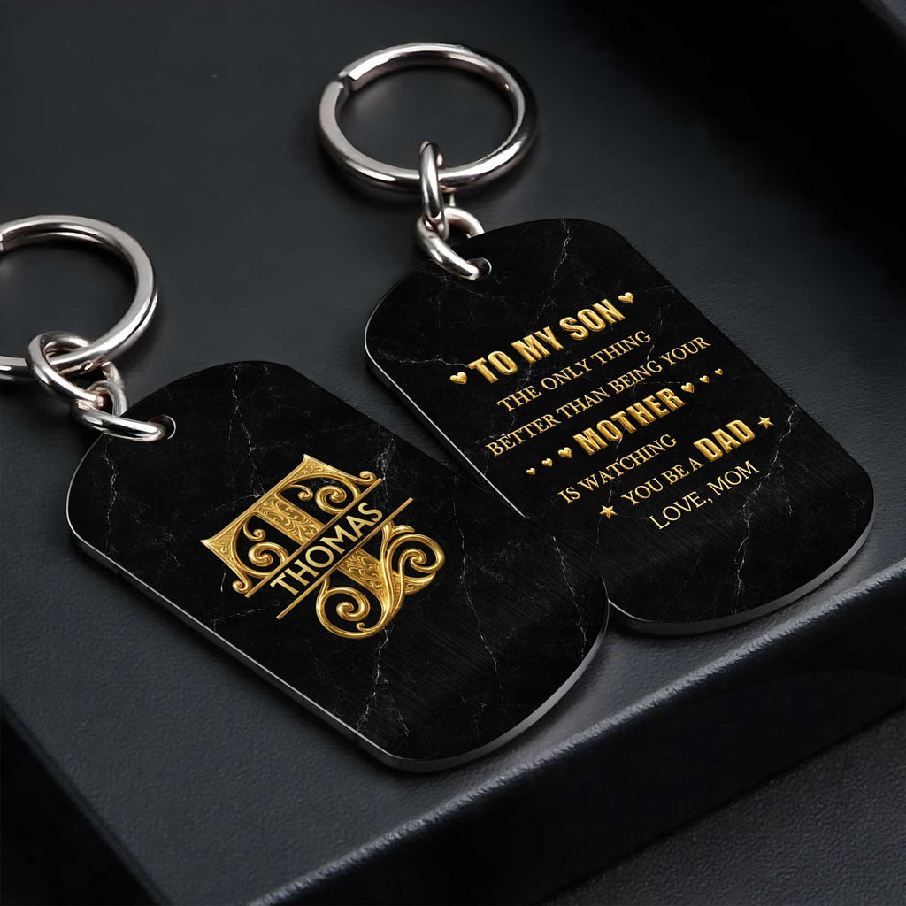 Personalized Stainless Steel Keychain for Son Custom Engraved Gift Stainless Steel Keychain GradoCreations