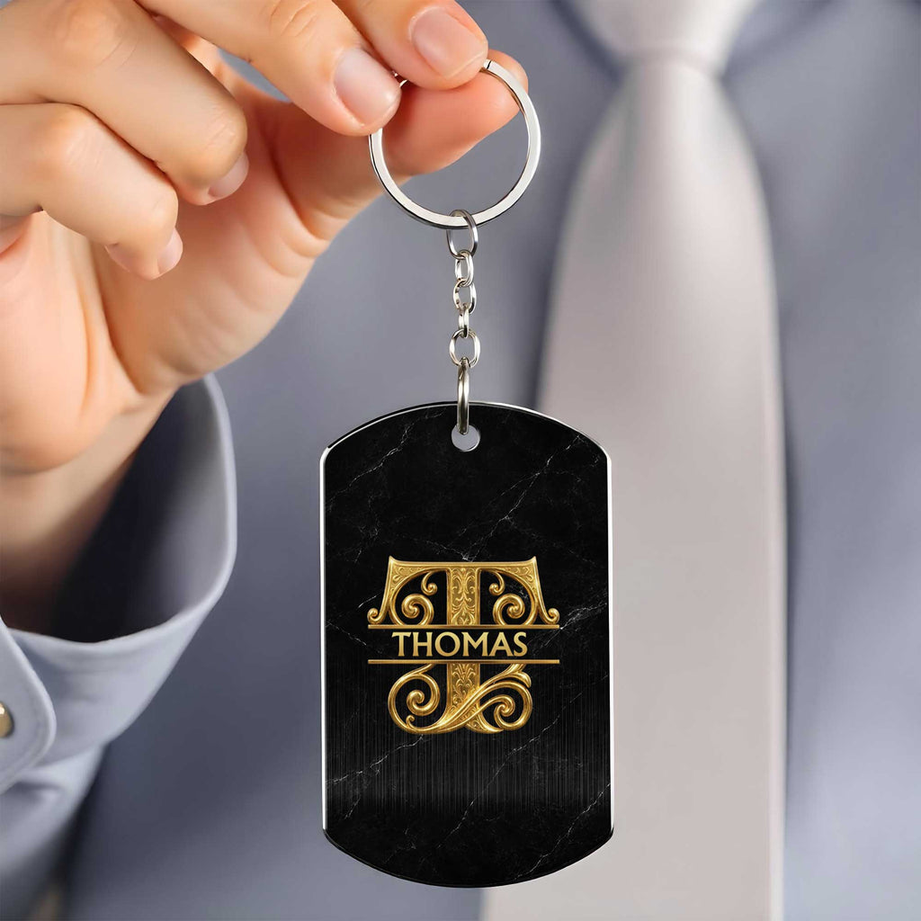 Personalized Stainless Steel Keychain for Son Custom Engraved Gift Stainless Steel Keychain GradoCreations