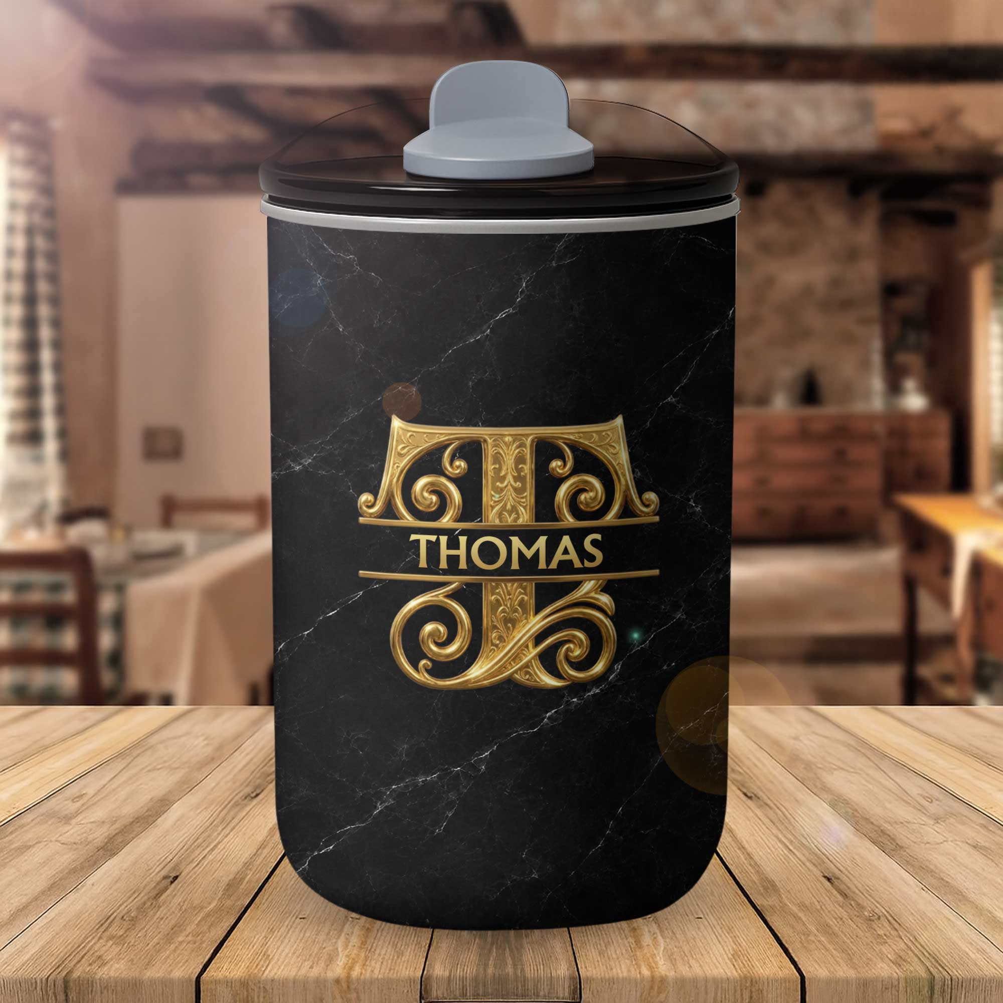 Personalized 10oz Black Marble Tumbler Custom Initial Gift for Dad 10oz tumbler GradoCreations