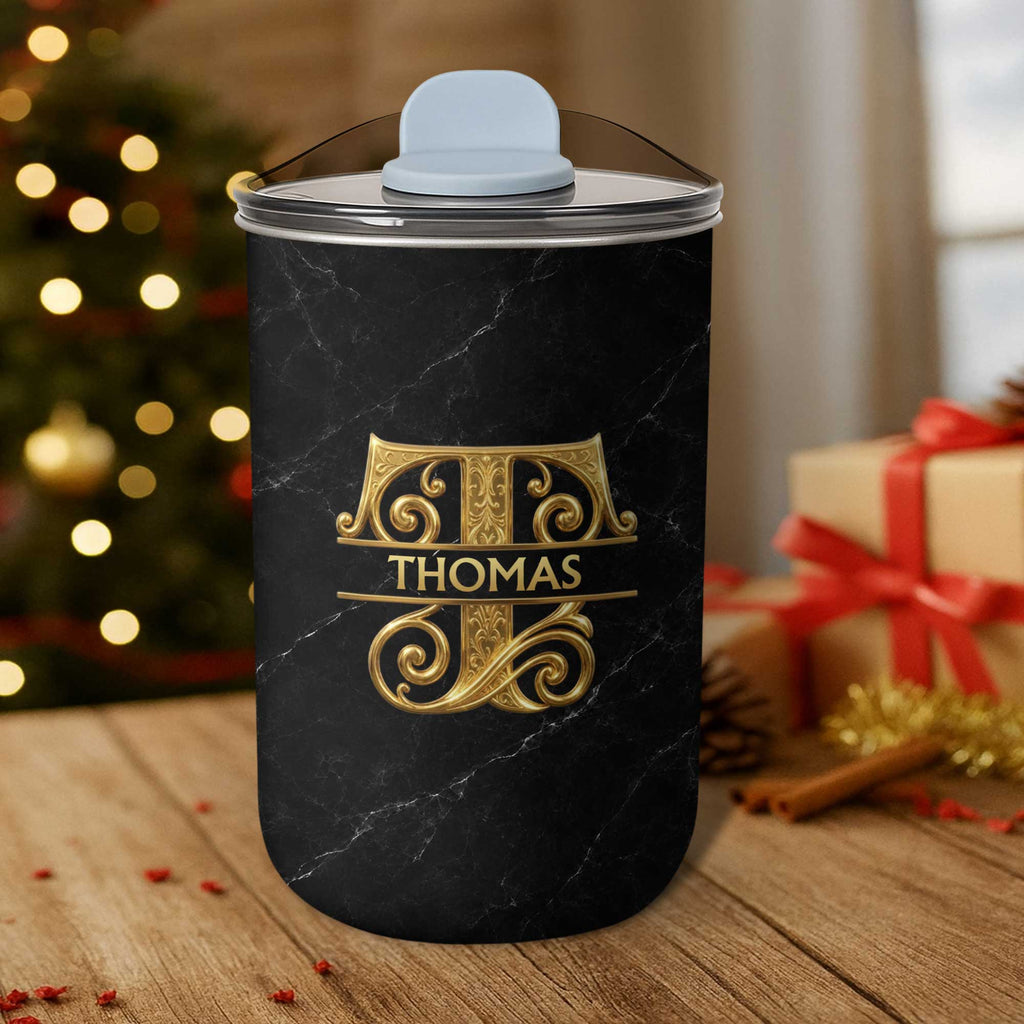 Personalized 10oz Black Marble Tumbler Custom Initial Gift for Dad 10oz tumbler GradoCreations