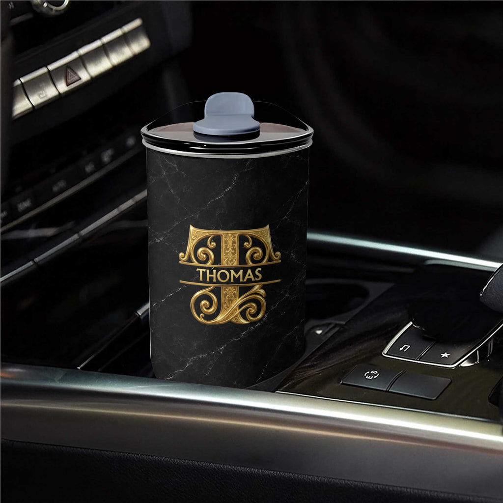 Personalized 10oz Black Marble Tumbler Custom Initial Gift for Dad 10oz tumbler GradoCreations