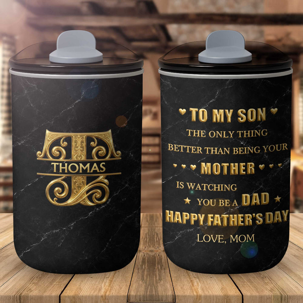 Personalized 10oz Black Marble Tumbler Custom Initial Gift for Dad 10oz tumbler GradoCreations