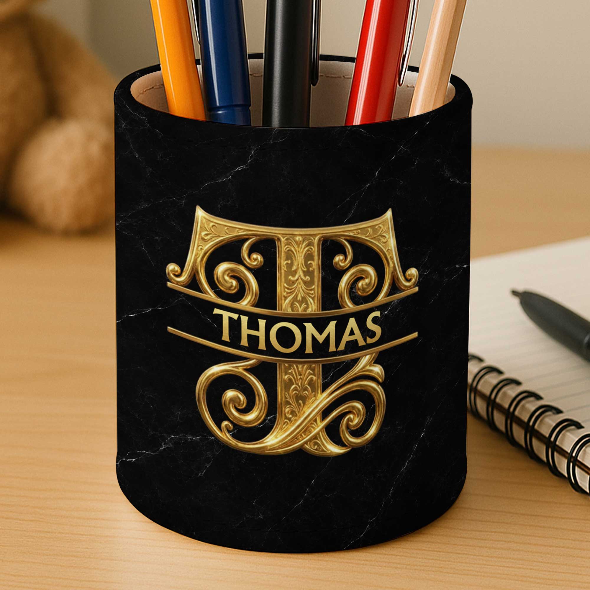 Personalized Leather Pen Holder Custom Name Gift for Dad Pen Holders GradoCreations