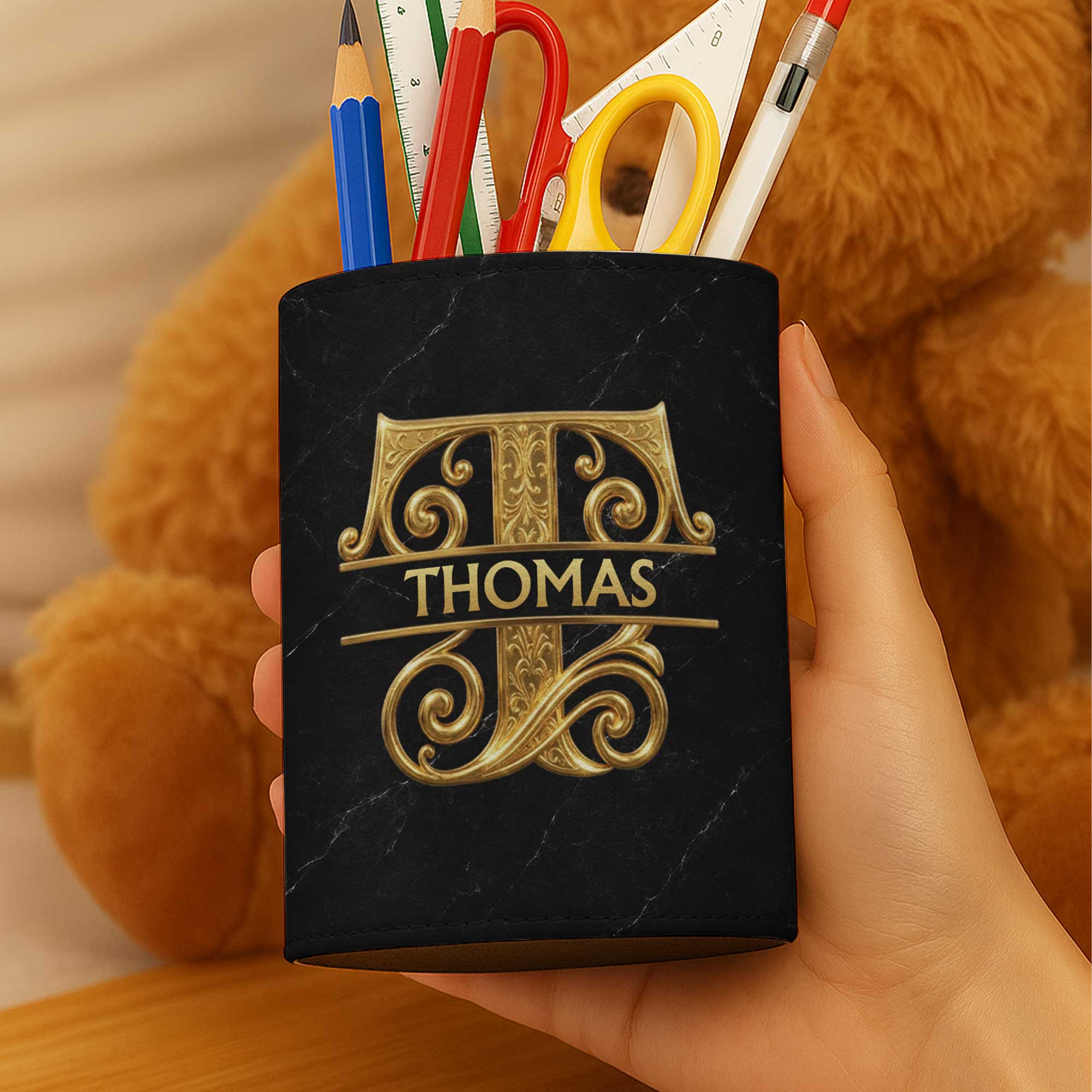 Personalized Leather Pen Holder Custom Name Gift for Dad Pen Holders GradoCreations