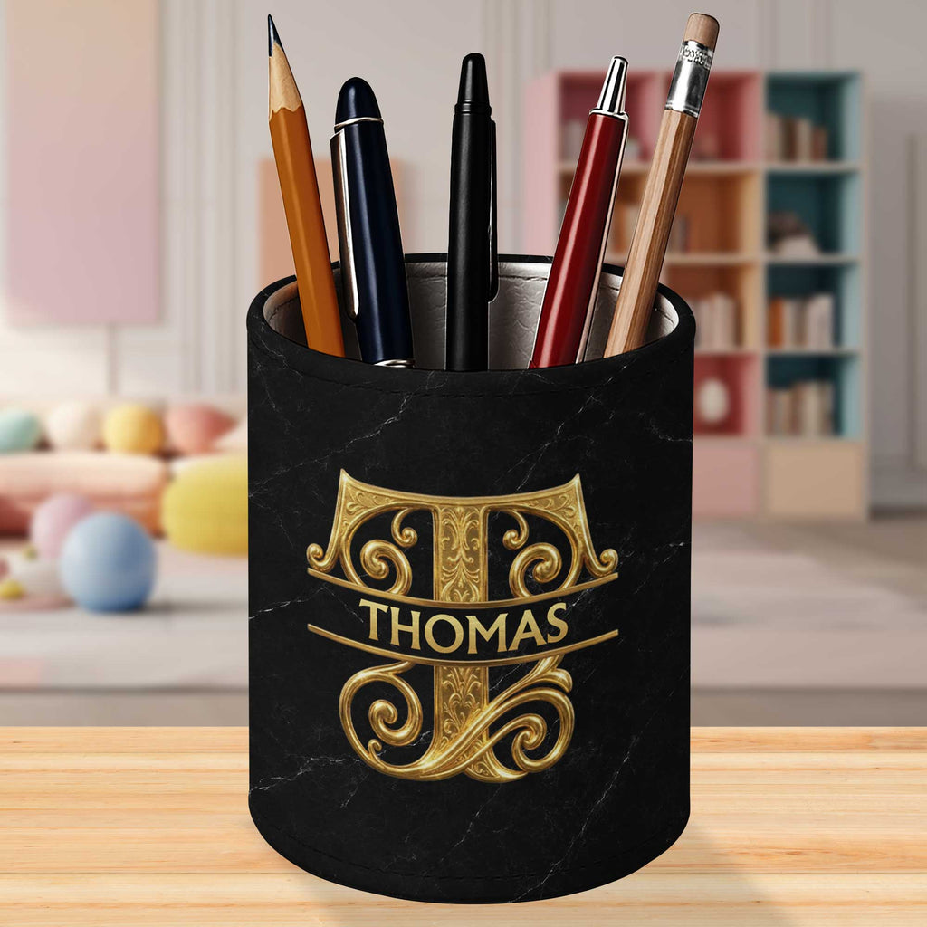 Personalized Leather Pen Holder Custom Name Gift for Dad Pen Holders GradoCreations