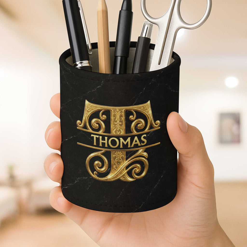Personalized Leather Pen Holder Custom Name Gift for Dad Pen Holders GradoCreations