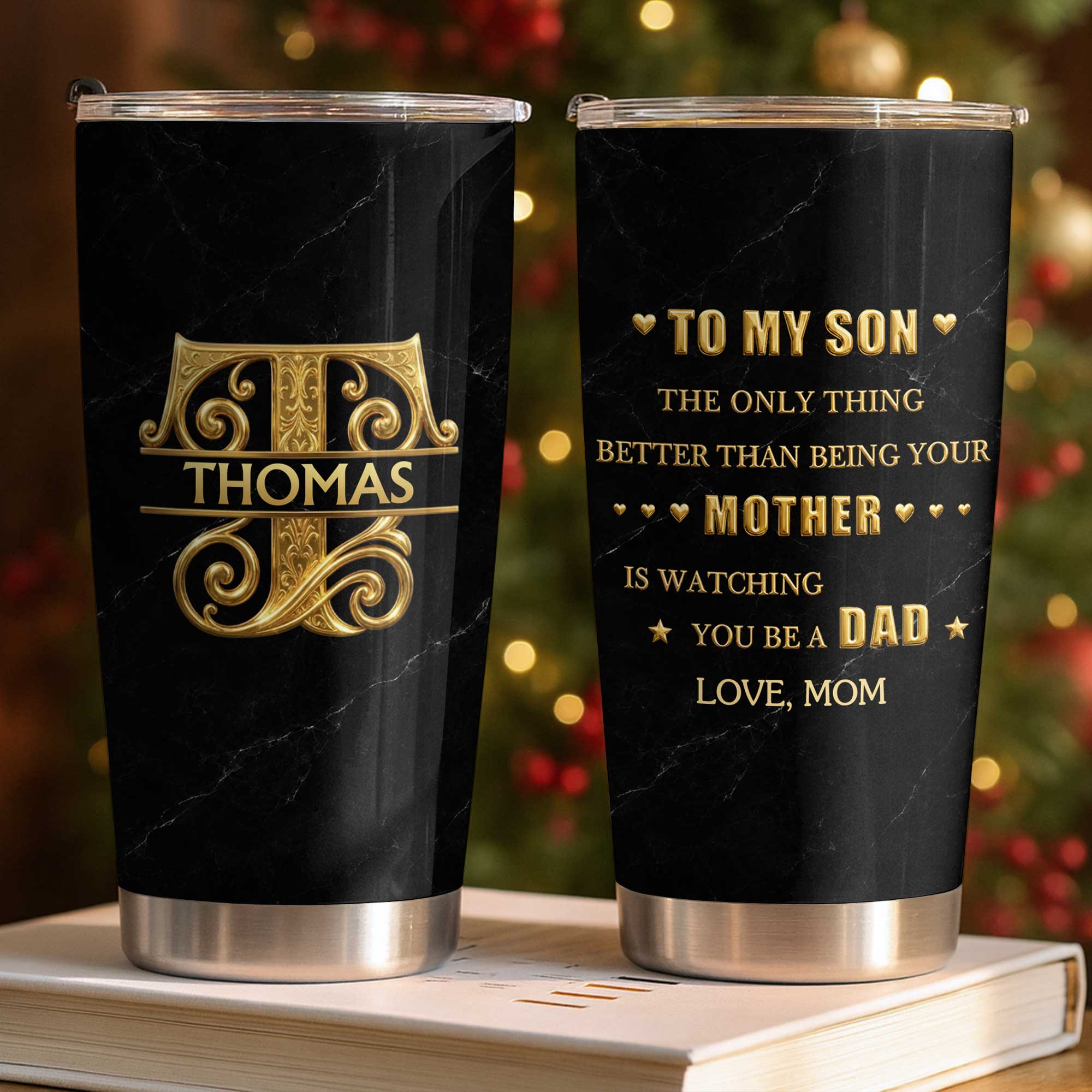 Personalized Stainless Steel Tumbler for Son Custom Name Gift 20oz Tumbler GradoCreations