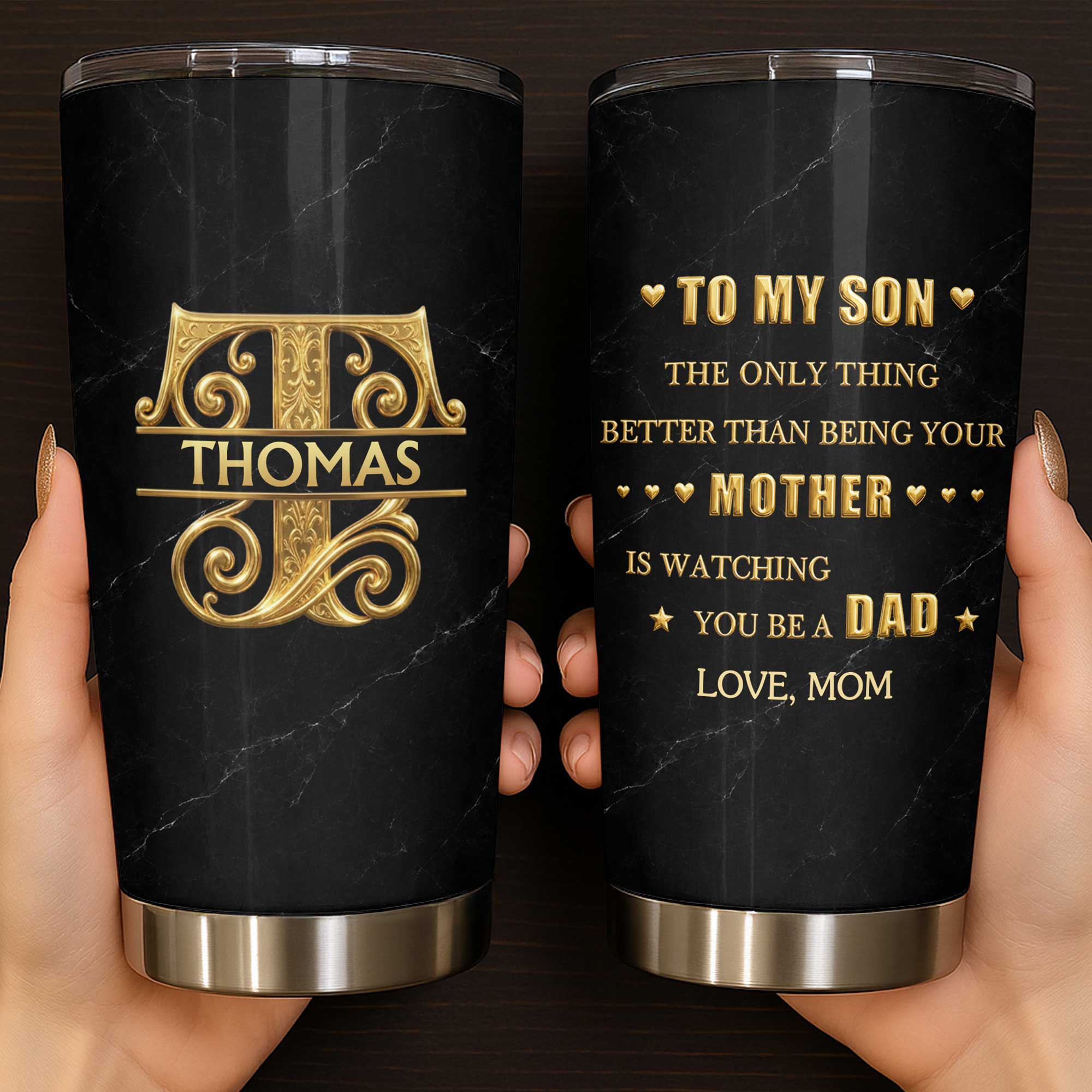 Personalized Stainless Steel Tumbler for Son Custom Name Gift 20oz Tumbler GradoCreations