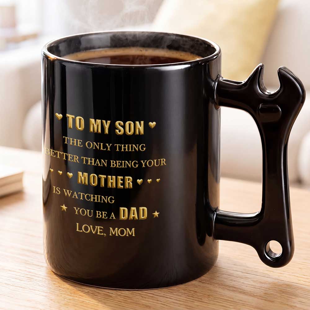 Personalized Wrench Handle Coffee Mug Custom Name Gift for Son Wrench Handle Mug GradoCreations