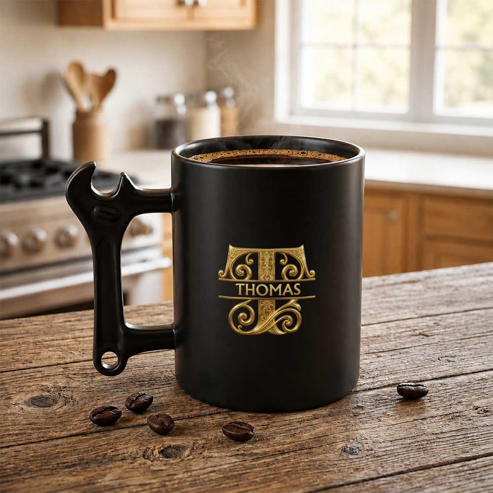 Personalized Wrench Handle Coffee Mug Custom Name Gift for Son Wrench Handle Mug GradoCreations