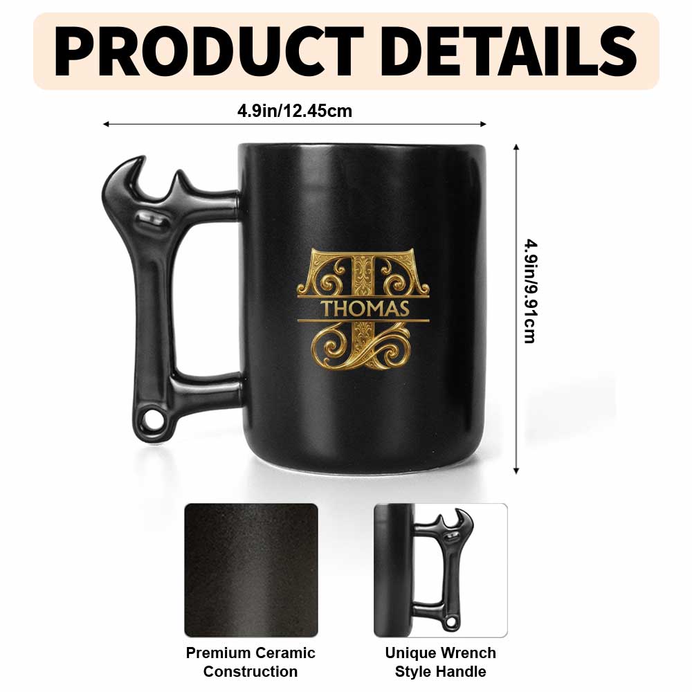 Personalized Wrench Handle Coffee Mug Custom Name Gift for Son Wrench Handle Mug GradoCreations
