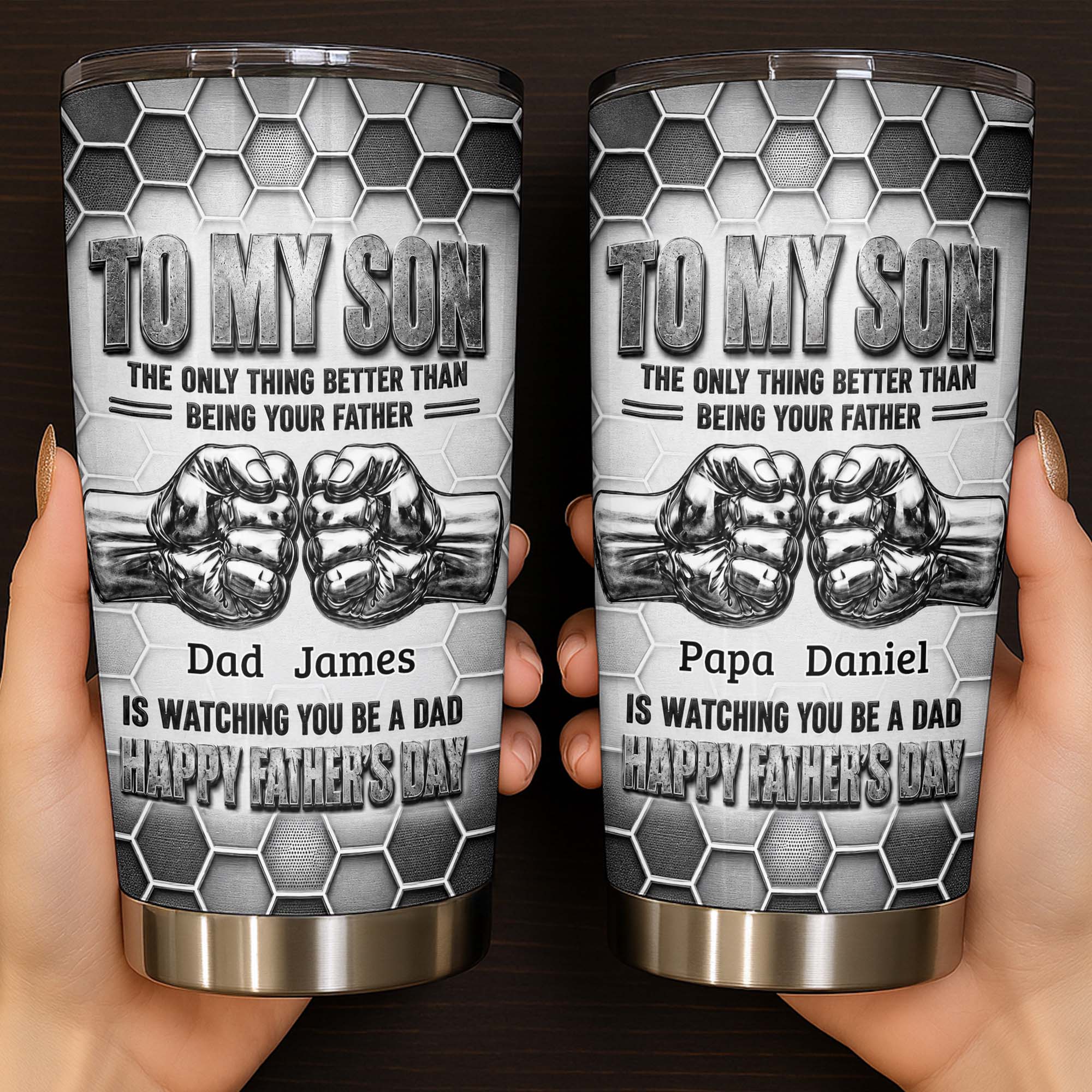 Personalized 20oz Stainless Steel Tumbler Gift for Son - Father's Day 20oz Tumbler GradoCreations