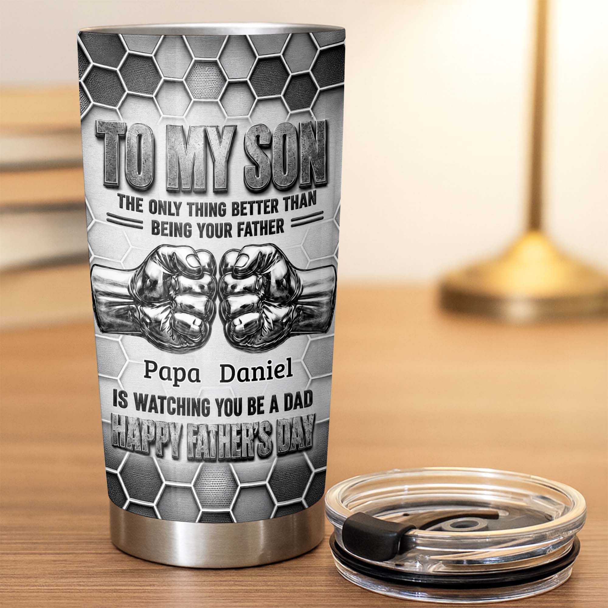 Personalized 20oz Stainless Steel Tumbler Gift for Son - Father's Day 20oz Tumbler GradoCreations