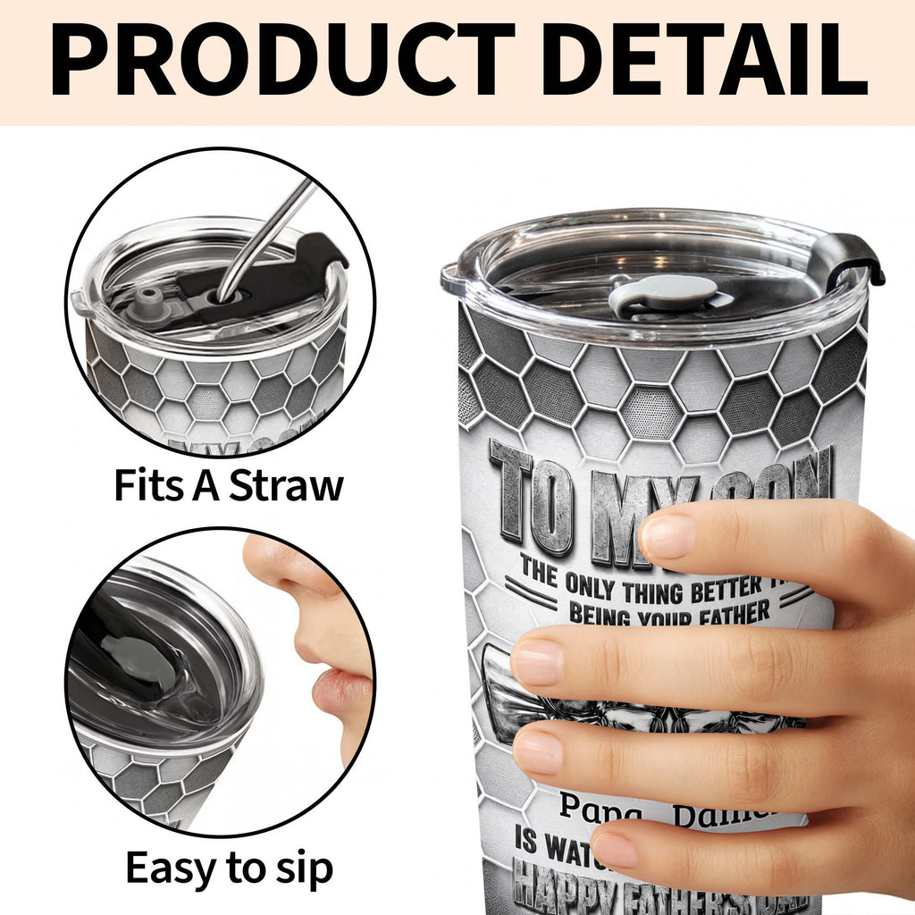 Personalized 20oz Stainless Steel Tumbler Gift for Son - Father's Day 20oz Tumbler GradoCreations