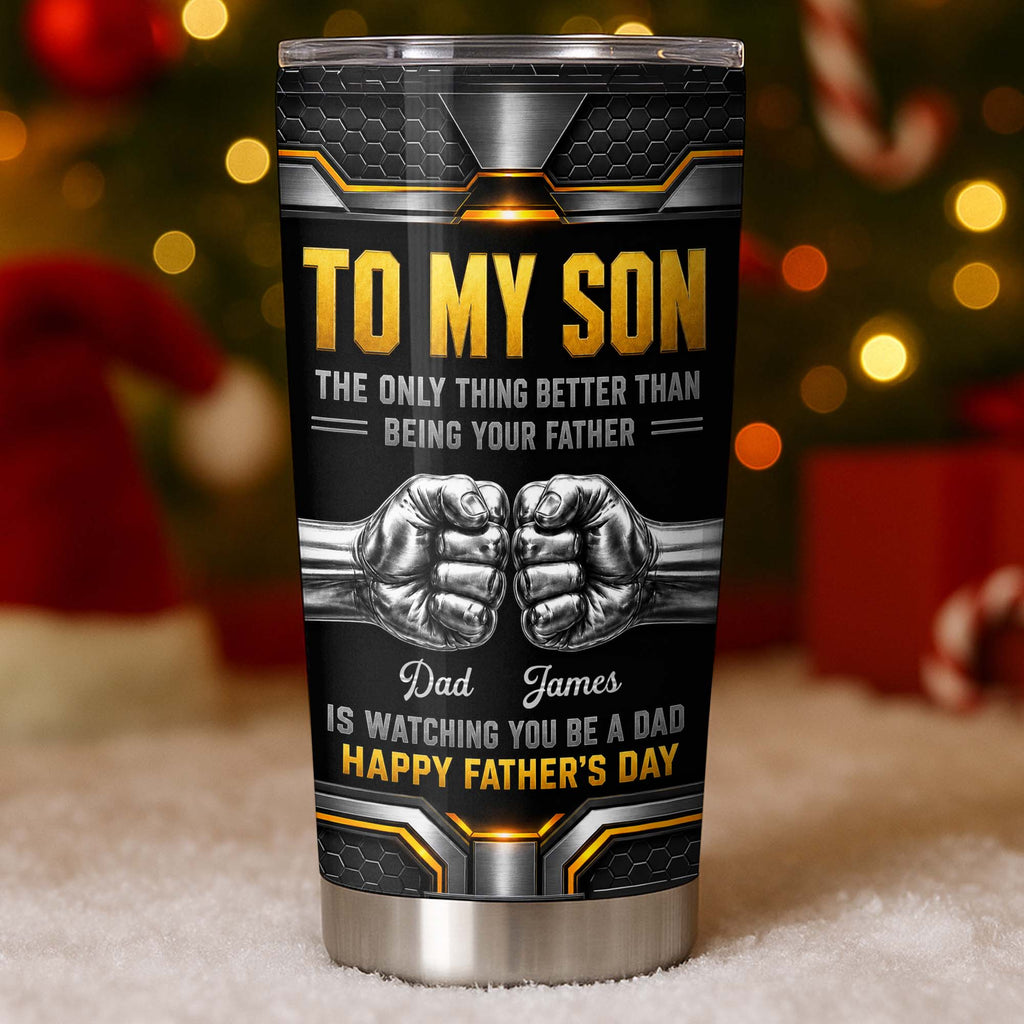 Personalized Stainless Steel Tumbler for Son - Custom 20oz Gift Idea for Father's Day 20oz Tumbler GradoCreations