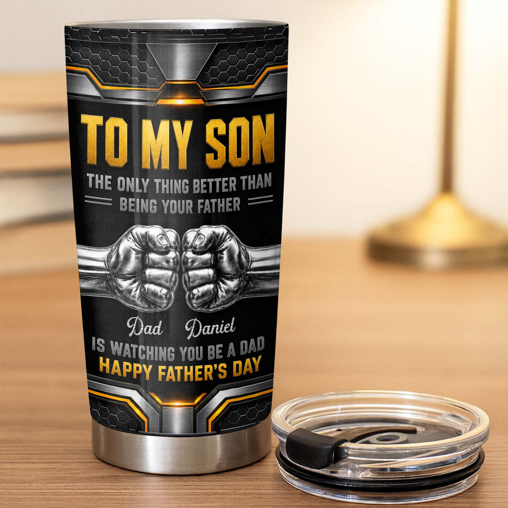 Personalized Stainless Steel Tumbler for Son - Custom 20oz Gift Idea for Father's Day 20oz Tumbler GradoCreations
