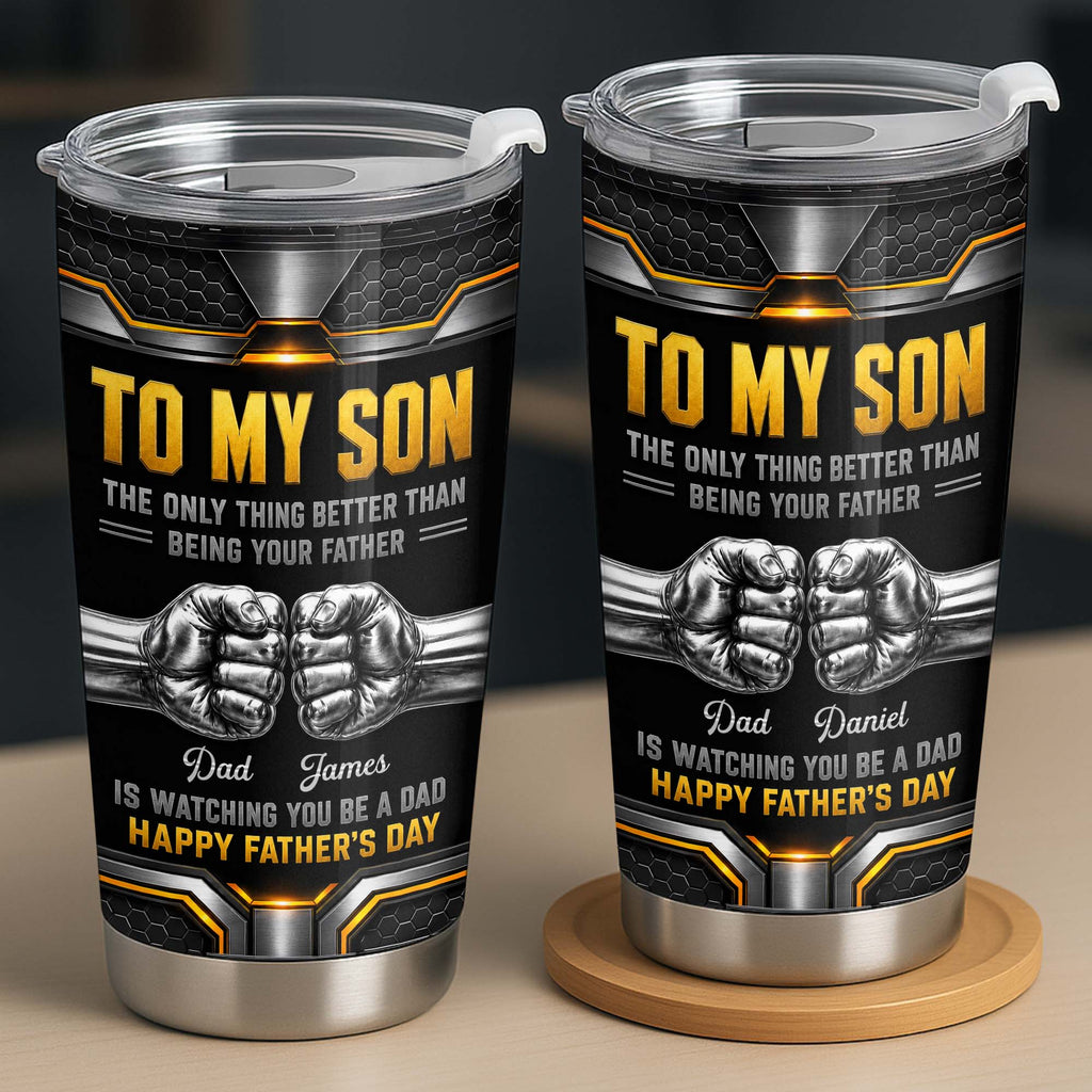 Personalized Stainless Steel Tumbler for Son - Custom 20oz Gift Idea for Father's Day 20oz Tumbler GradoCreations