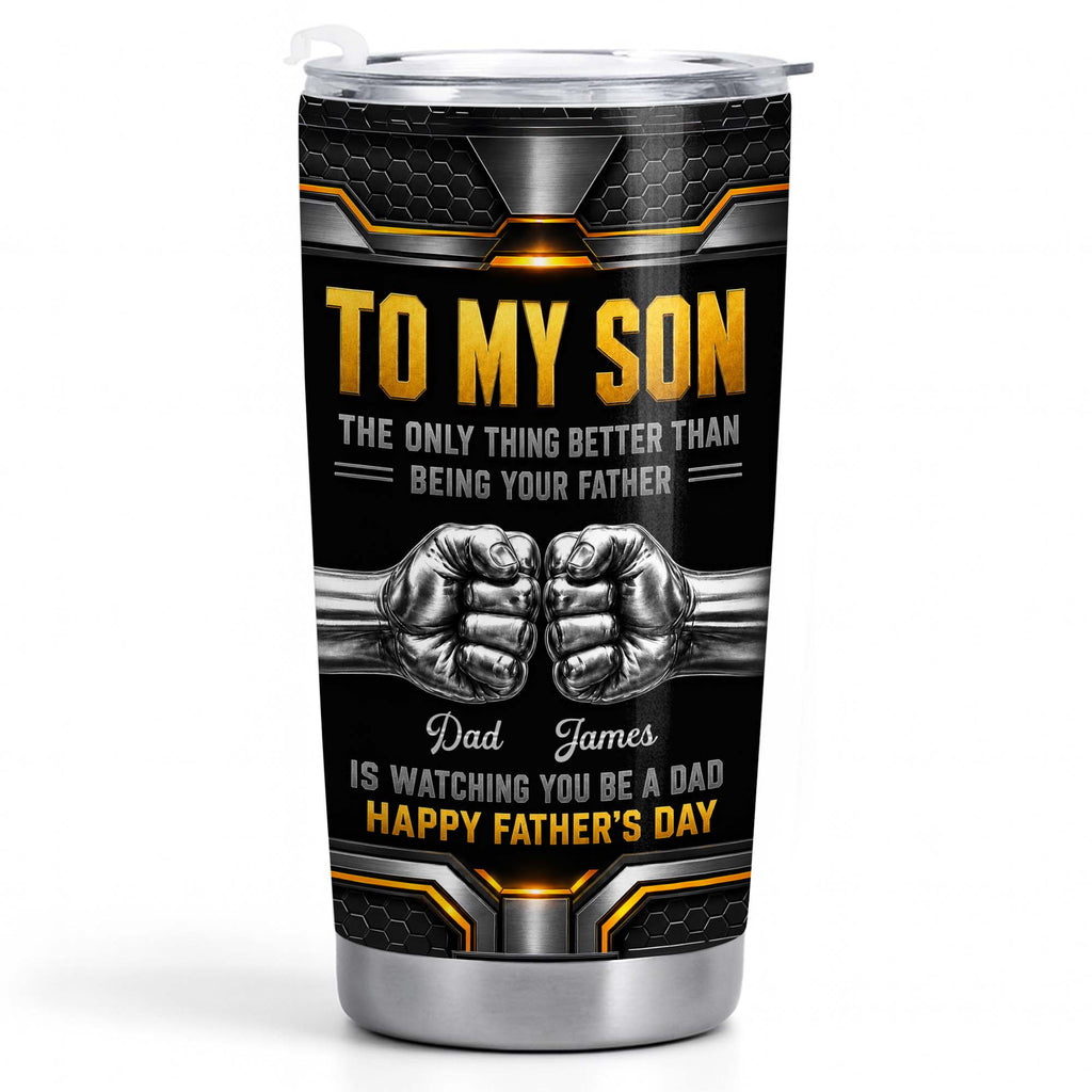 Personalized Stainless Steel Tumbler for Son - Custom 20oz Gift Idea for Father's Day 20oz Tumbler GradoCreations