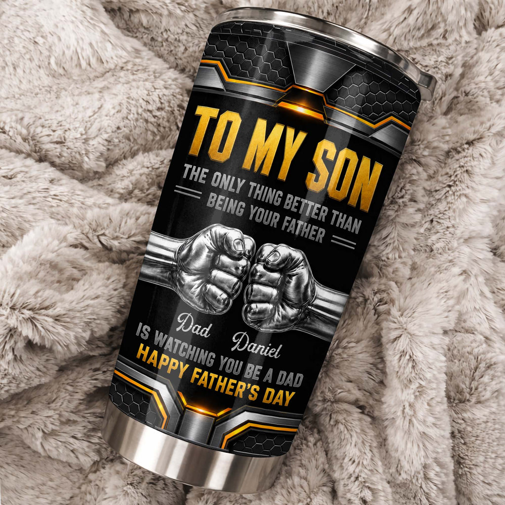 Personalized Stainless Steel Tumbler for Son - Custom 20oz Gift Idea for Father's Day 20oz Tumbler GradoCreations