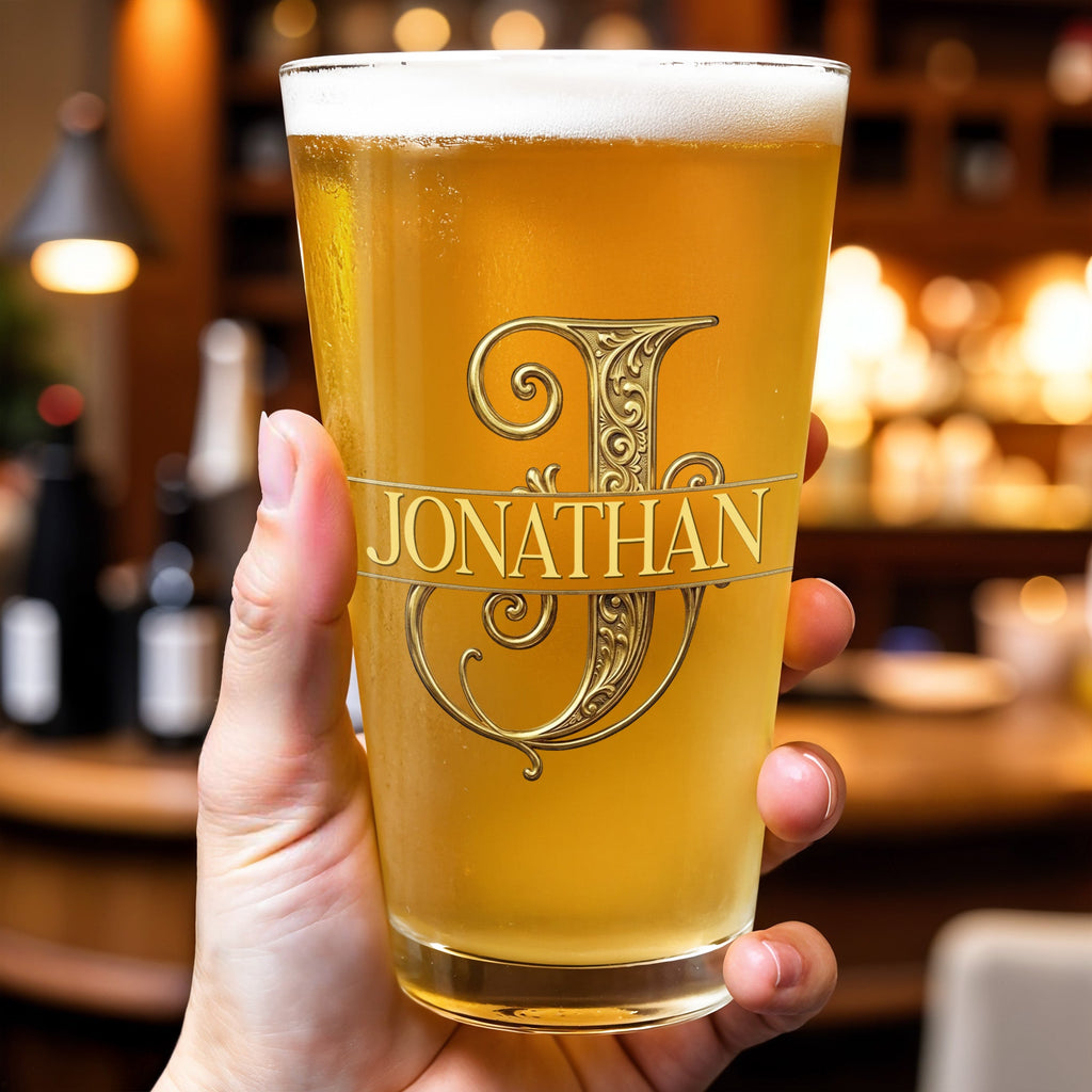 Personalized Custom Beer Glass Gift for Son - 16oz Durable Glass Beer Glasses GradoCreations