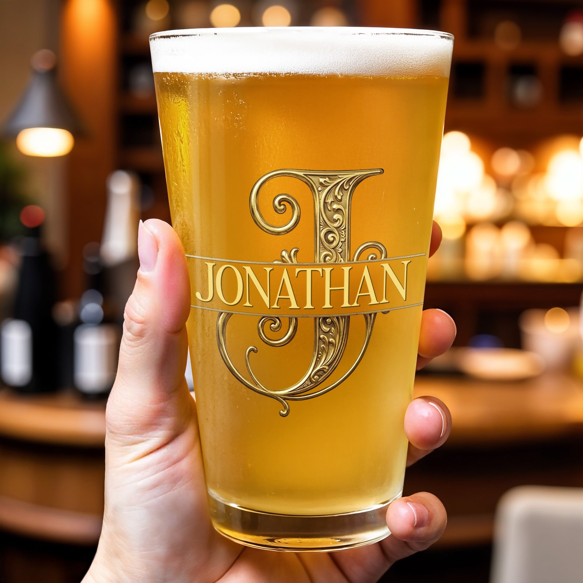 Personalized Custom Beer Glass Gift for Son - 16oz Durable Glass Beer Glasses GradoCreations