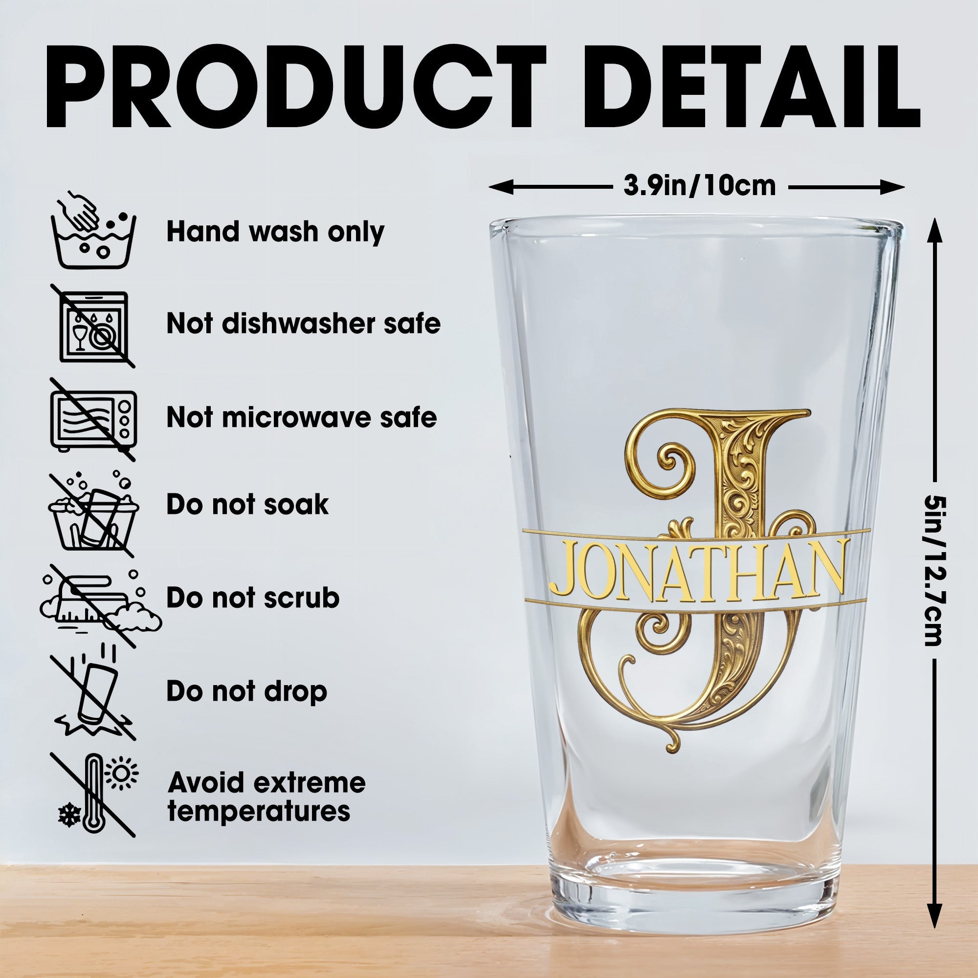 Personalized Custom Beer Glass Gift for Son - 16oz Durable Glass Beer Glasses GradoCreations