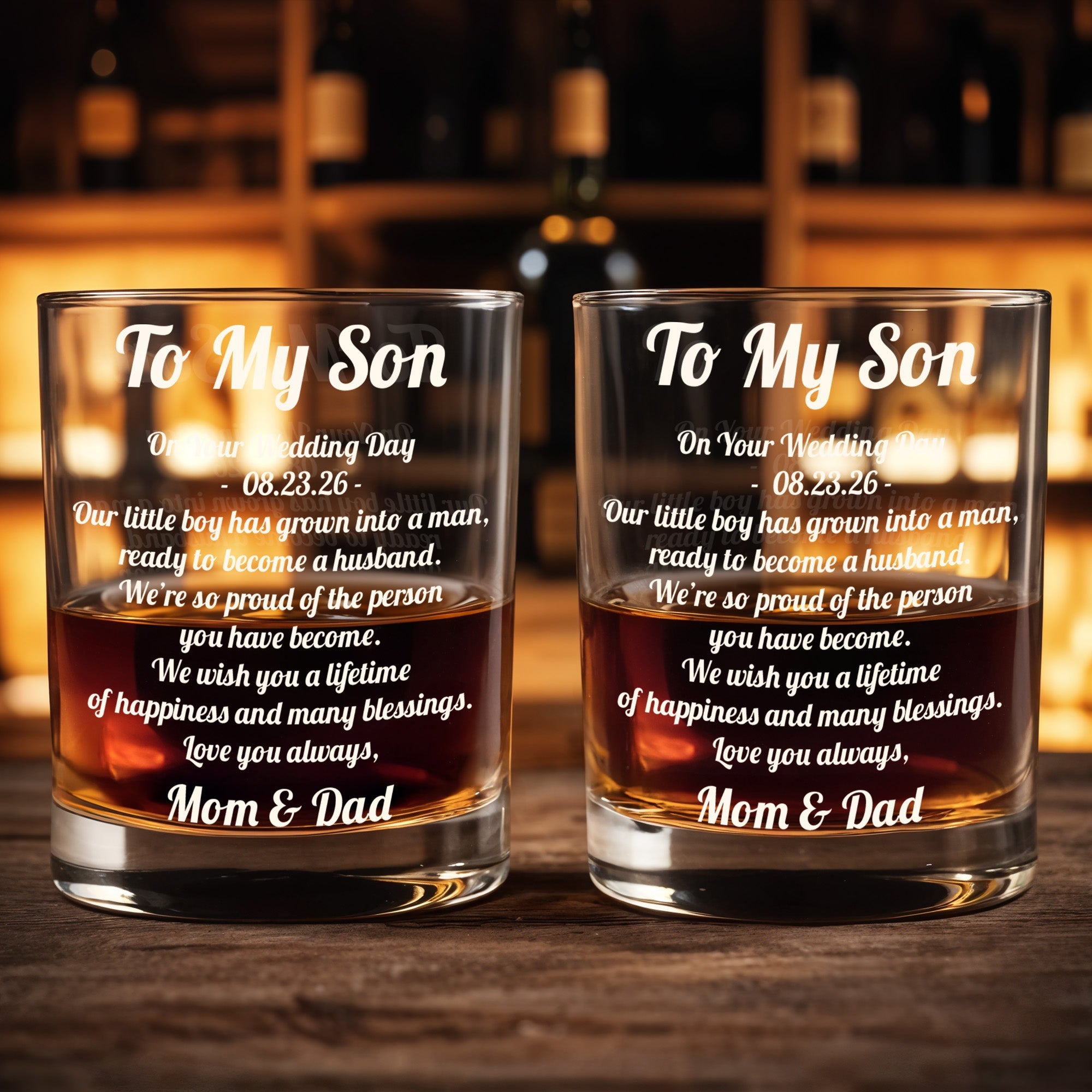 Personalized Custom Whiskey Glass for Son | Ideal Gift for Men Whiskey Glass GradoCreations