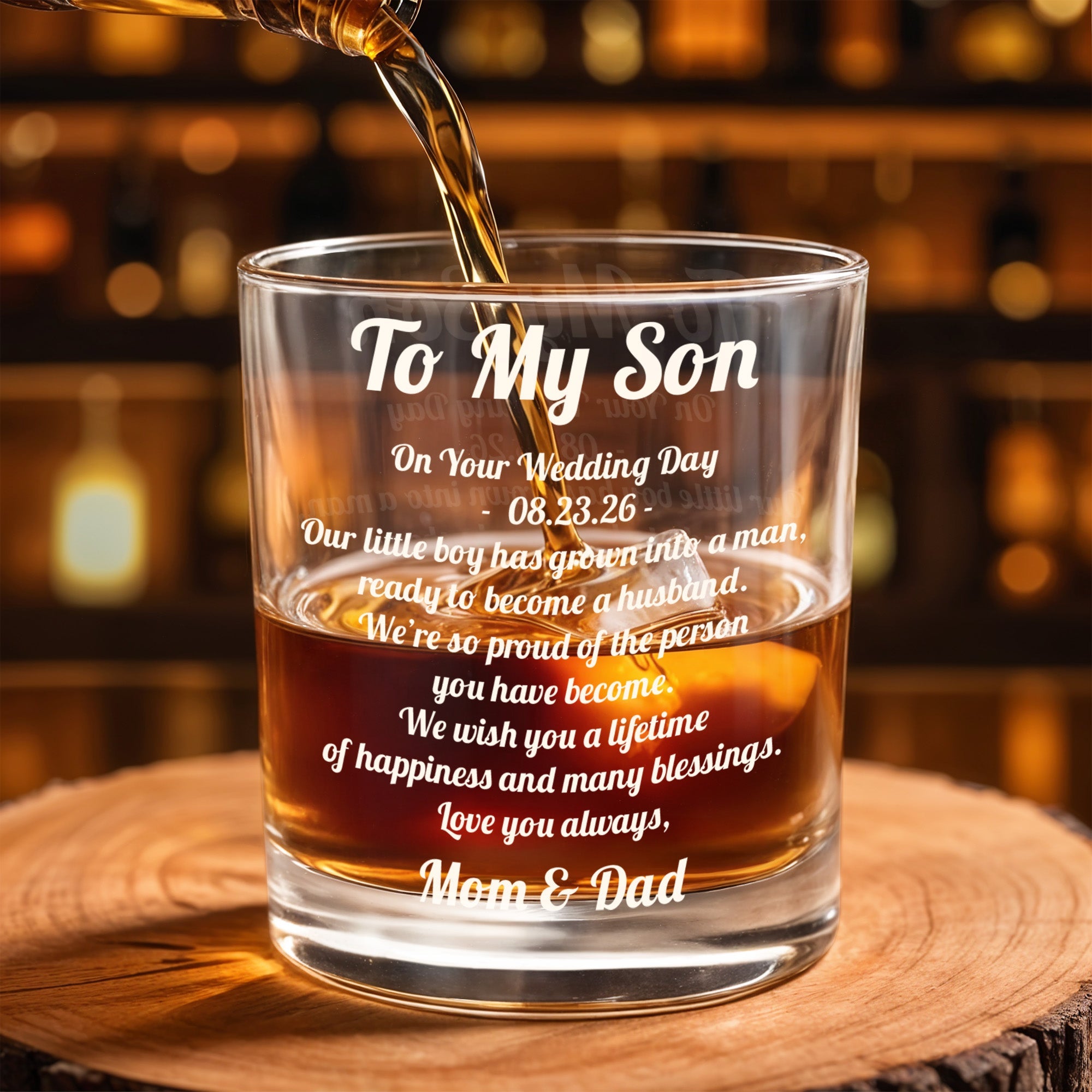 Personalized Custom Whiskey Glass for Son | Ideal Gift for Men Whiskey Glass GradoCreations