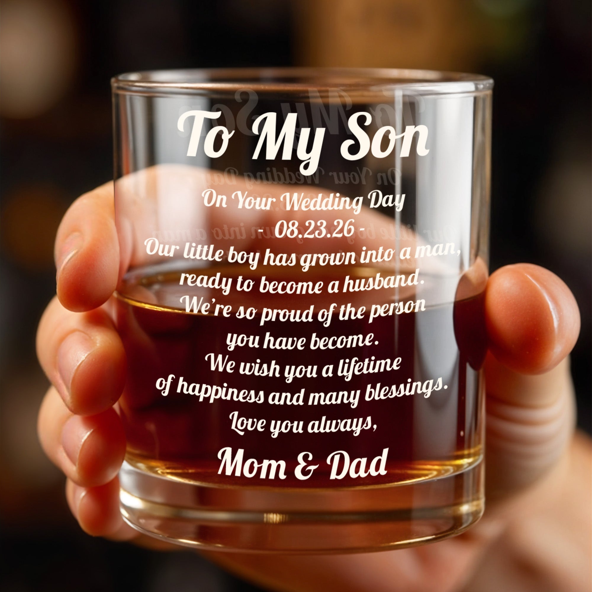 Personalized Custom Whiskey Glass for Son | Ideal Gift for Men Whiskey Glass GradoCreations