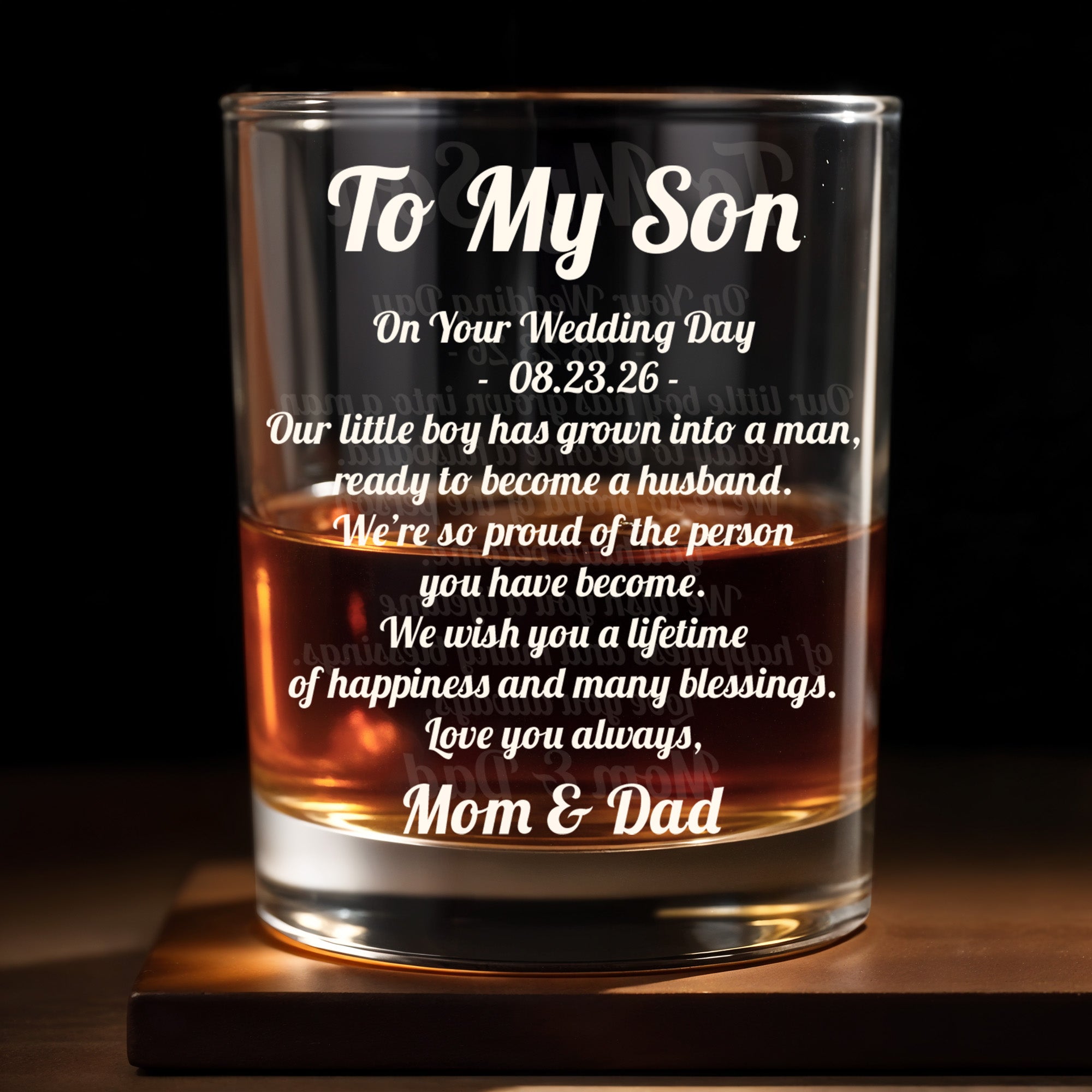 Personalized Custom Whiskey Glass for Son | Ideal Gift for Men Whiskey Glass GradoCreations