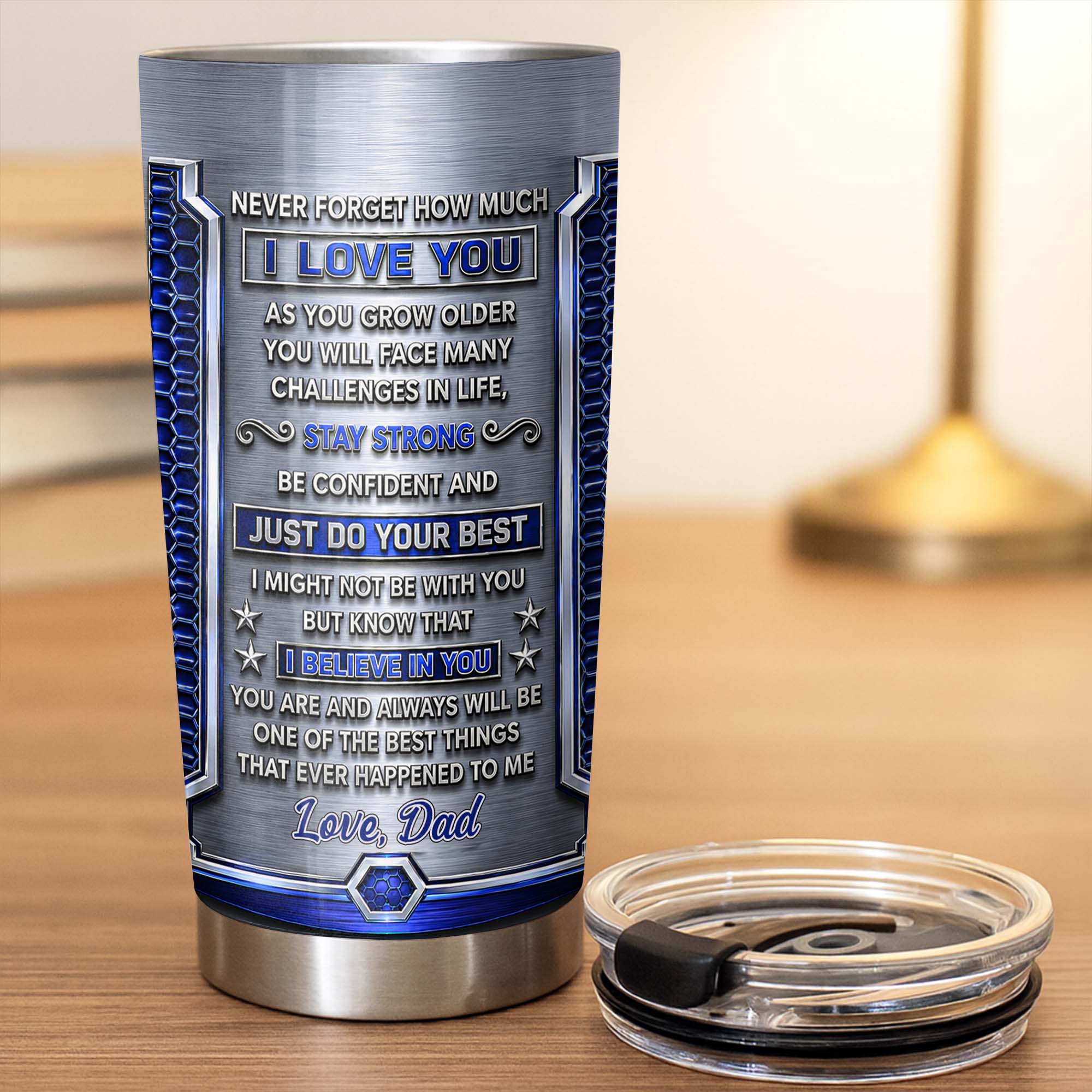 Personalized Stainless Steel Tumbler Custom Gift for Son Tumbler GradoCreations