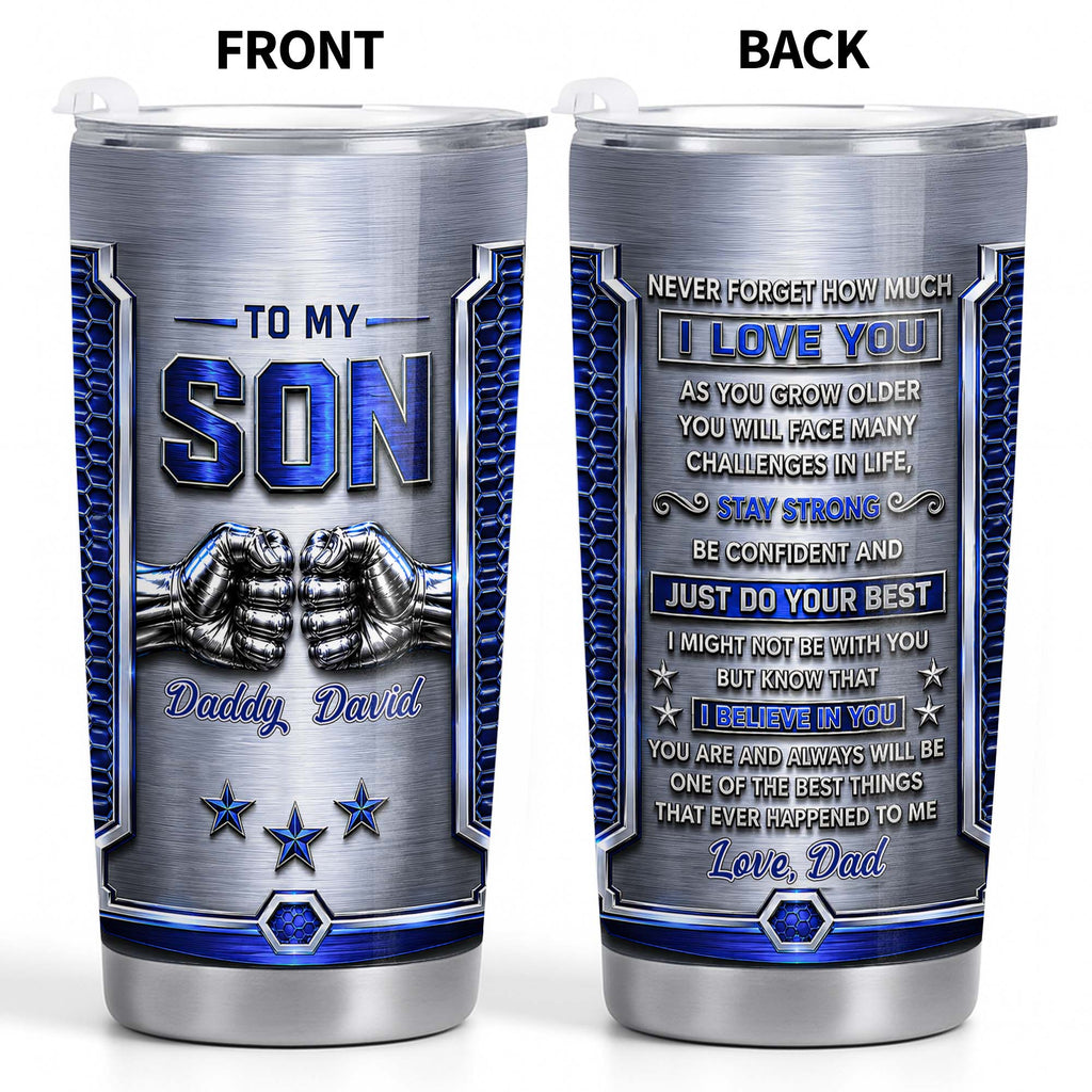 Personalized Stainless Steel Tumbler Custom Gift for Son Tumbler GradoCreations