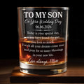 Personalized Custom Whiskey Glass for Son Wedding Day Gift Whiskey Glass GradoCreations