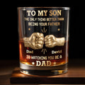 Personalized Custom Whiskey Glass Fist Bump Gift for Son Whiskey Glass GradoCreations