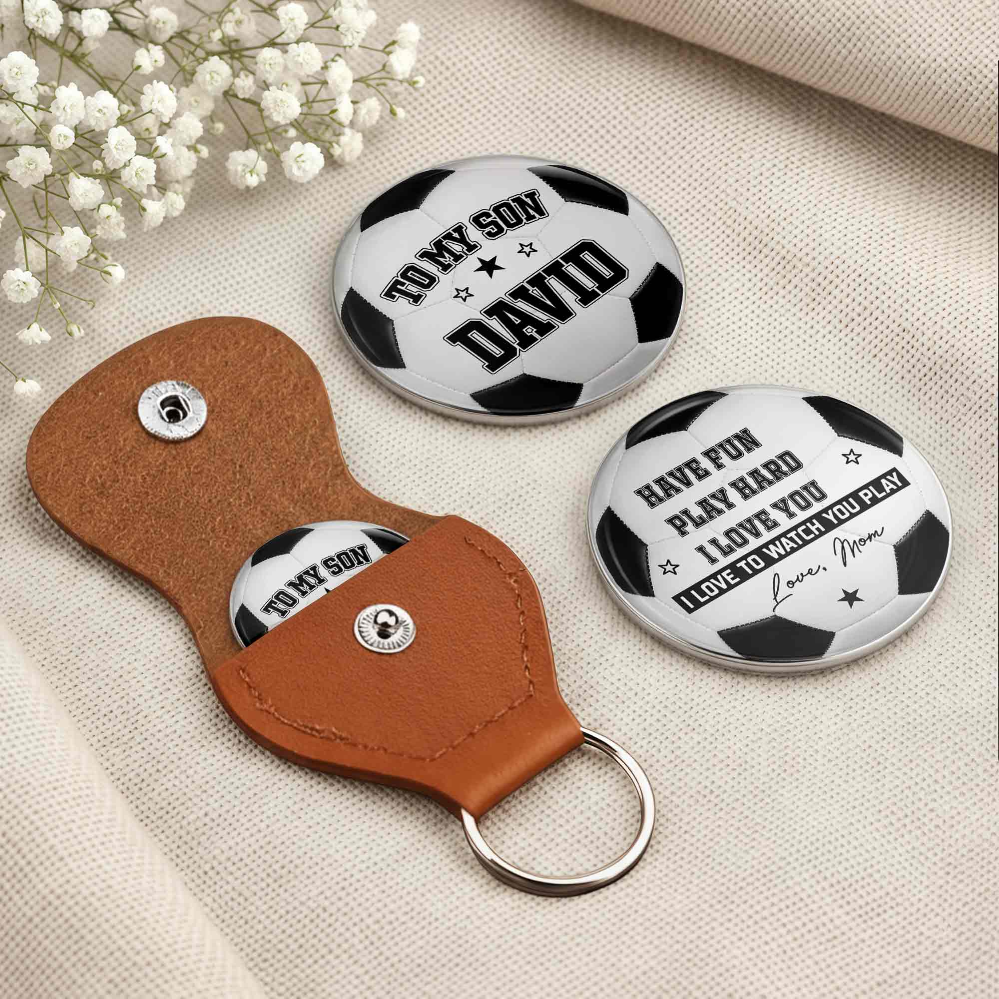 Personalized Custom Pocket Hug Token for Son with Message Pocket Hug GradoCreations