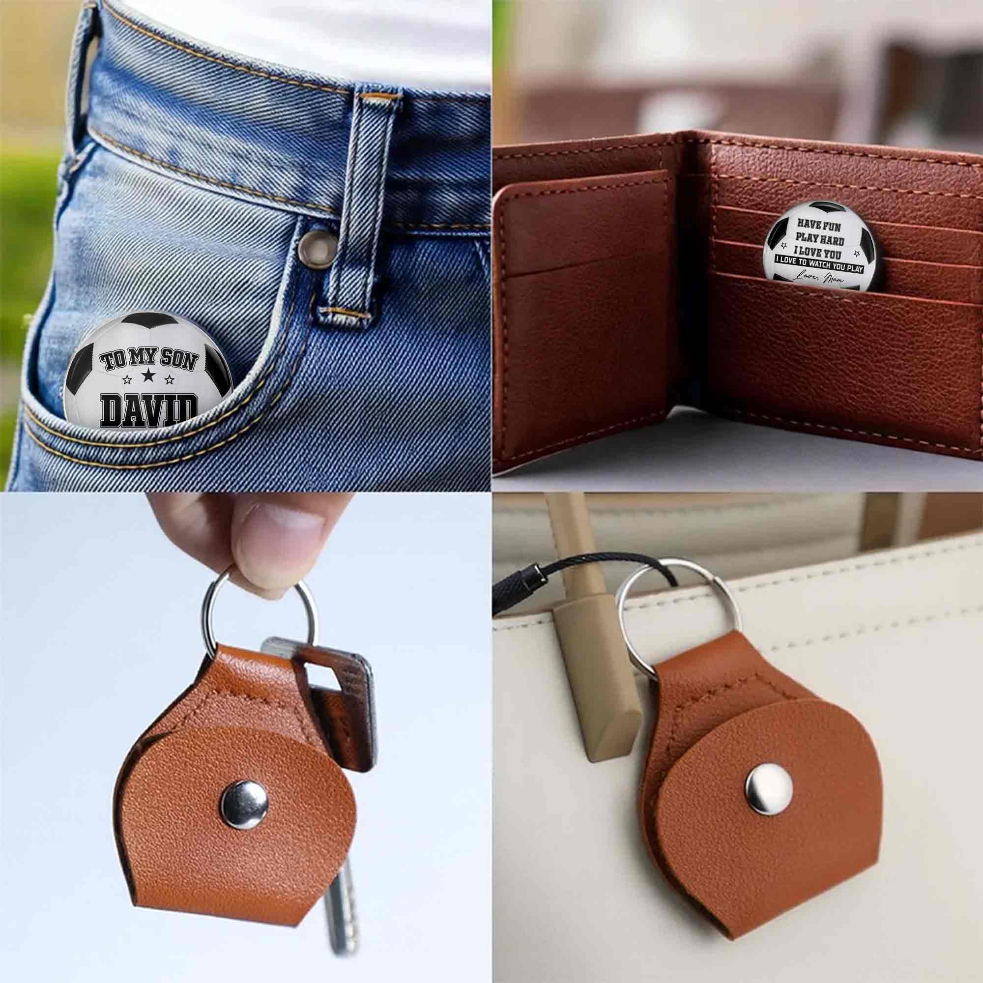Personalized Custom Pocket Hug Token for Son with Message Pocket Hug GradoCreations