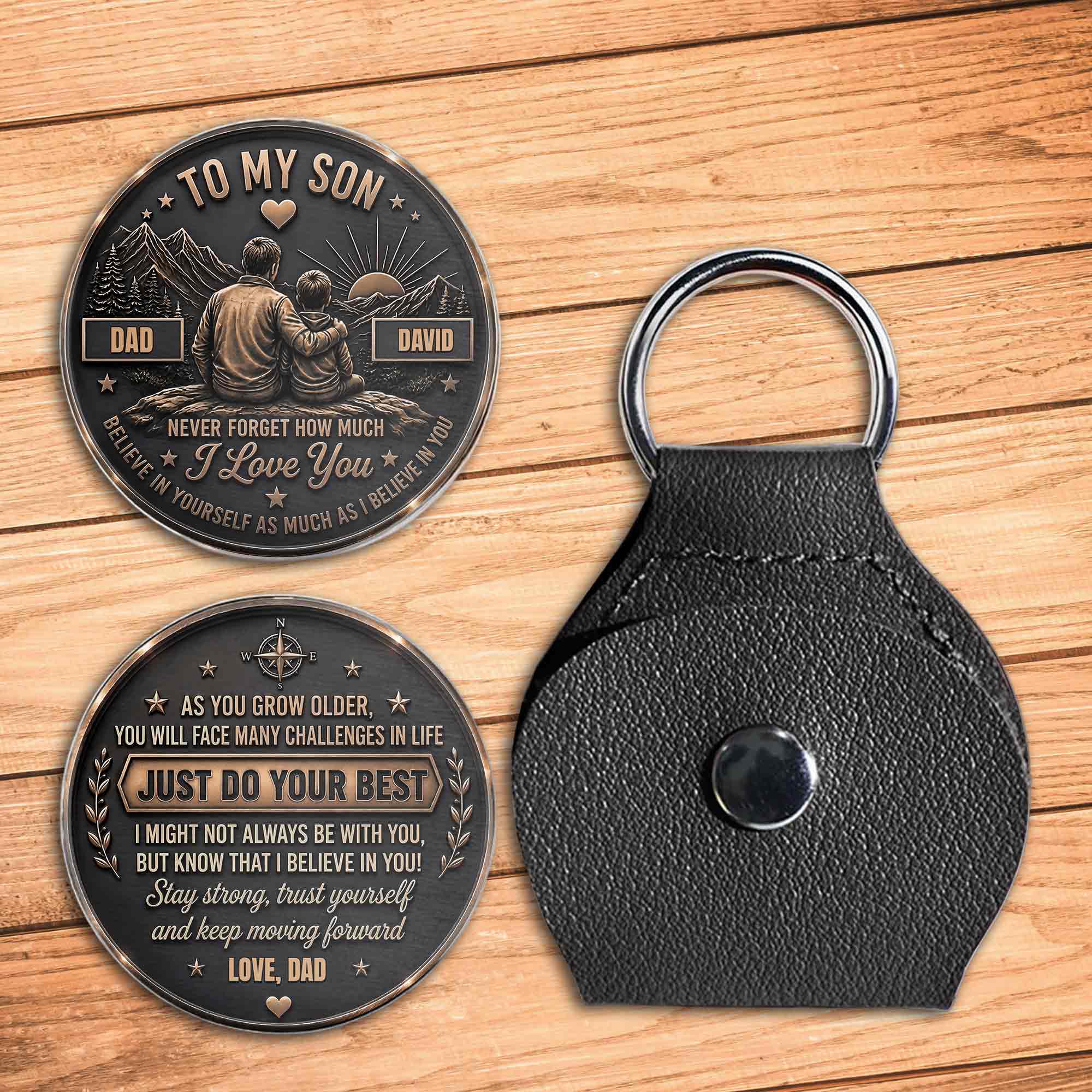 Personalized Pocket Hug Token for Son Custom Message Gift Pocket Hug GradoCreations