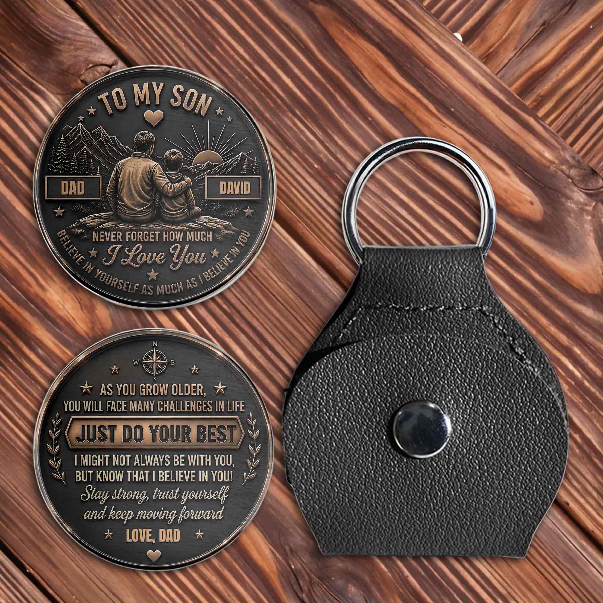 Personalized Pocket Hug Token for Son Custom Message Gift Pocket Hug GradoCreations