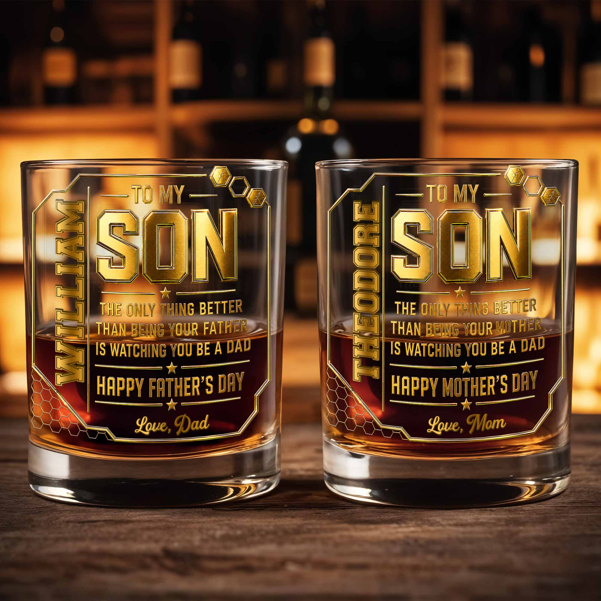 Personalized Whiskey Glass Custom Name Gift for Dad Whiskey Glass GradoCreations