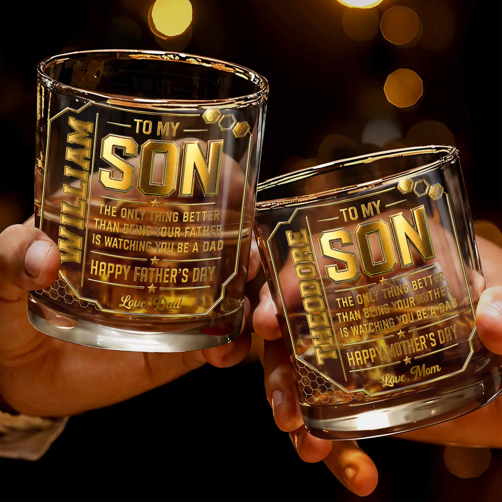 Personalized Whiskey Glass Custom Name Gift for Dad Whiskey Glass GradoCreations