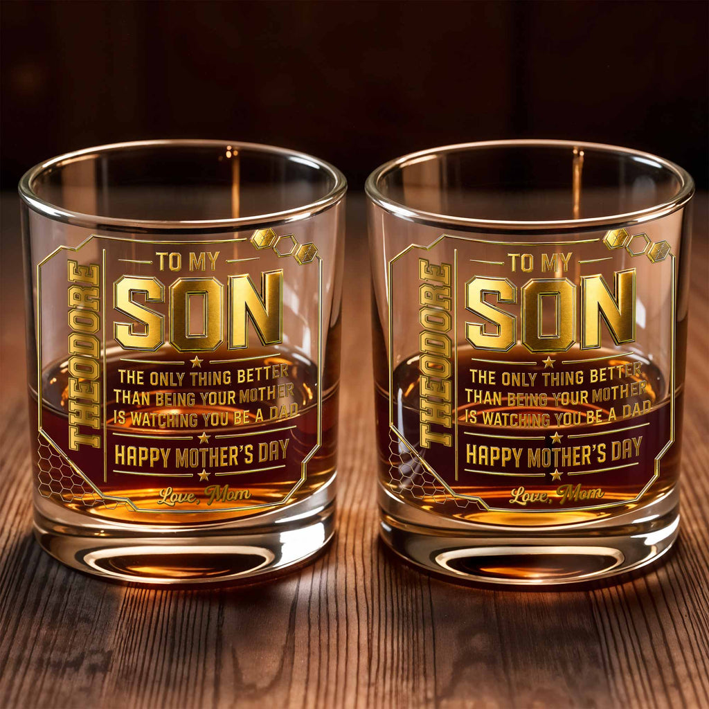 Personalized Whiskey Glass Custom Name Gift for Dad Whiskey Glass GradoCreations