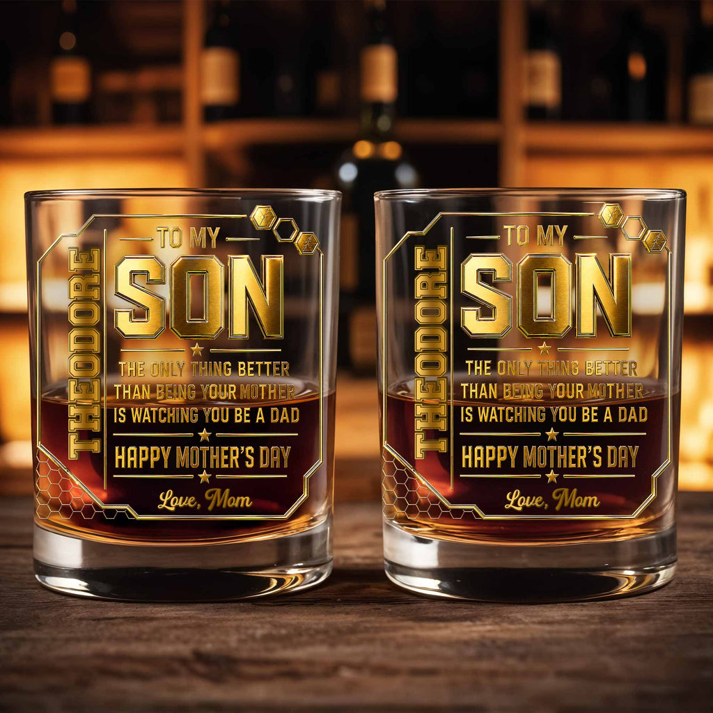 Personalized Whiskey Glass Custom Name Gift for Dad Whiskey Glass GradoCreations