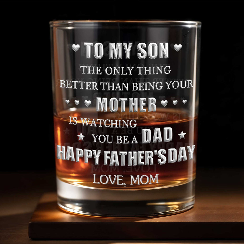 Personalized Custom Whiskey Glass Gift for Son with Hearts Whiskey Glass GradoCreations
