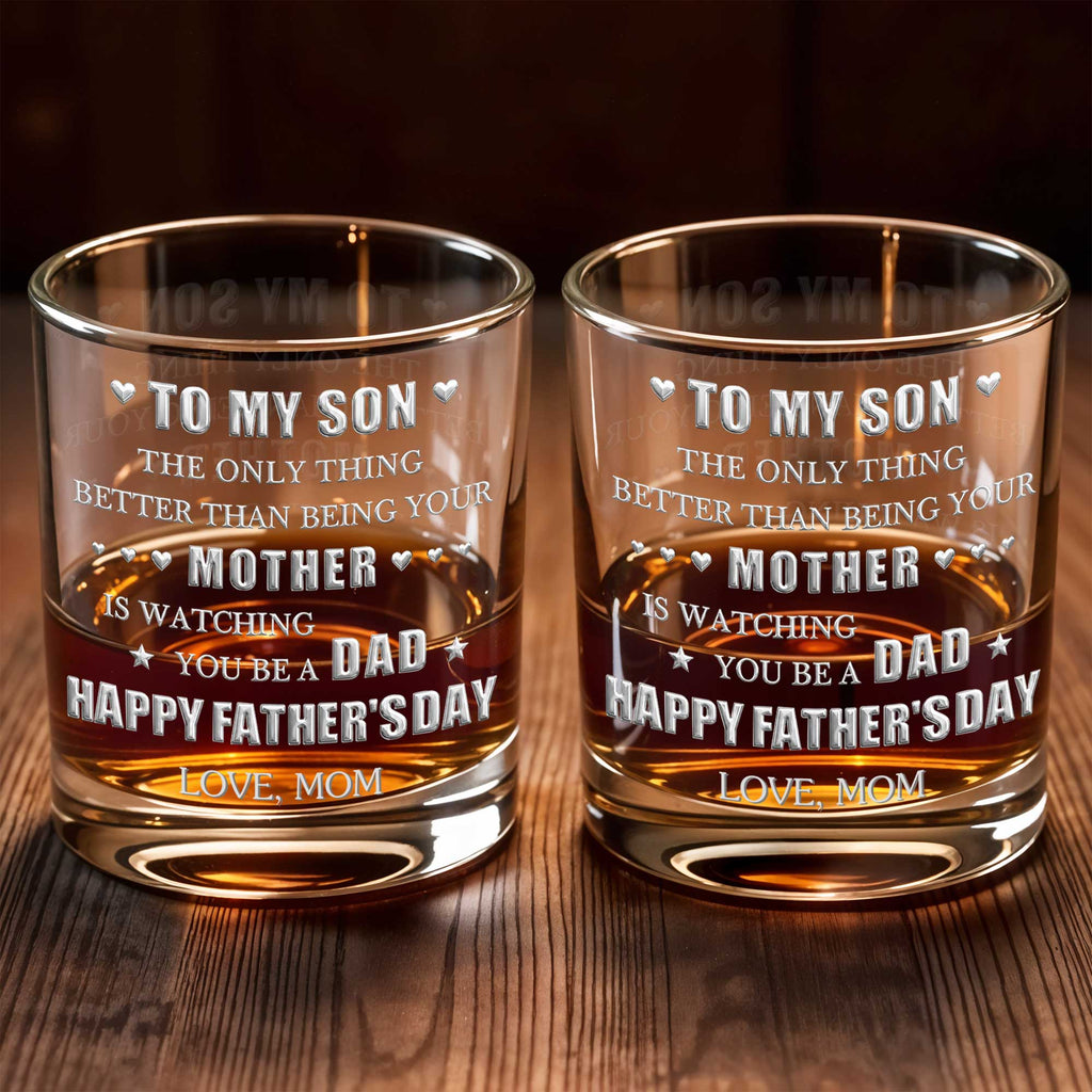 Personalized Custom Whiskey Glass Gift for Son with Hearts Whiskey Glass GradoCreations