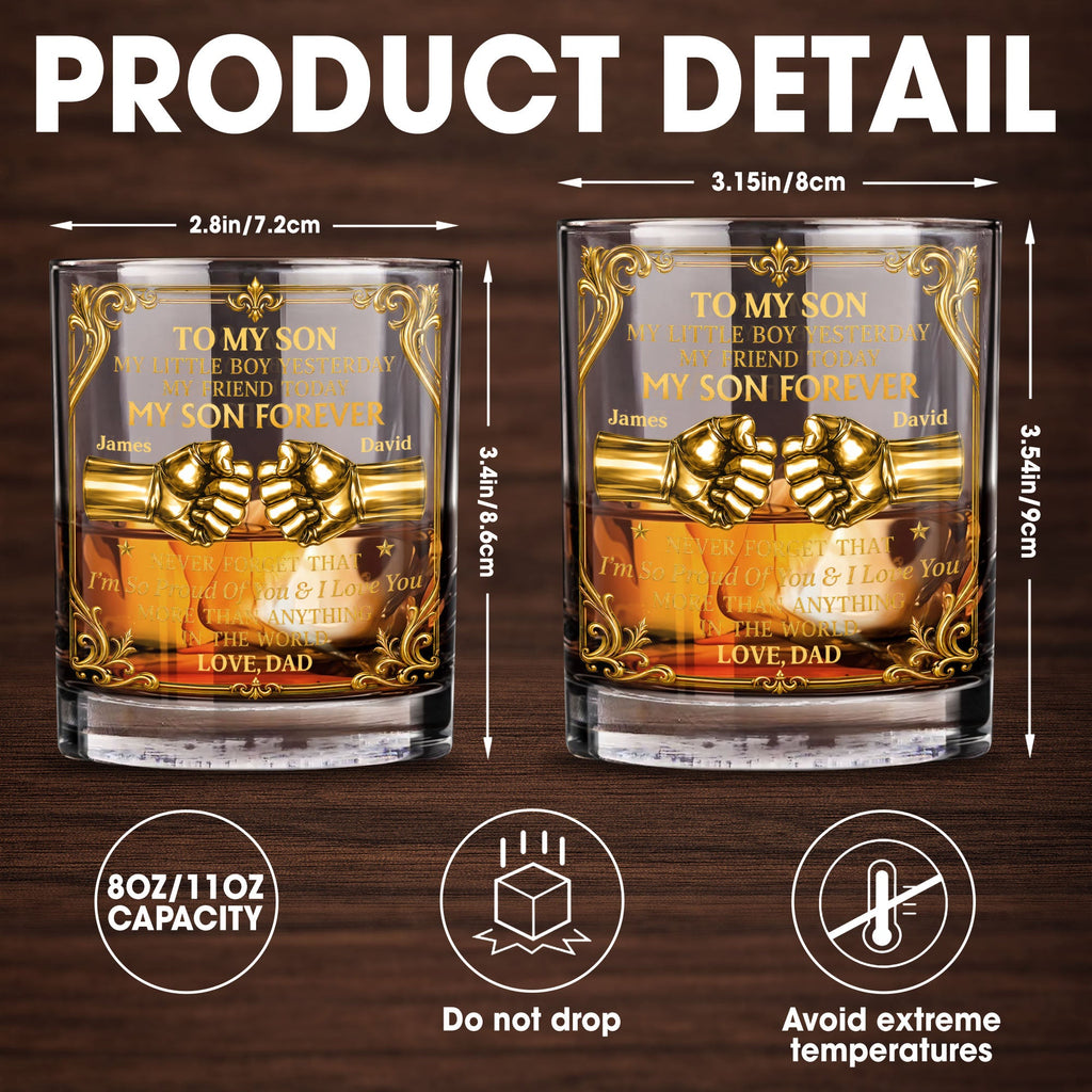 Personalized Custom Whiskey Glass Fist Bump Gift for Son Whiskey Glass GradoCreations
