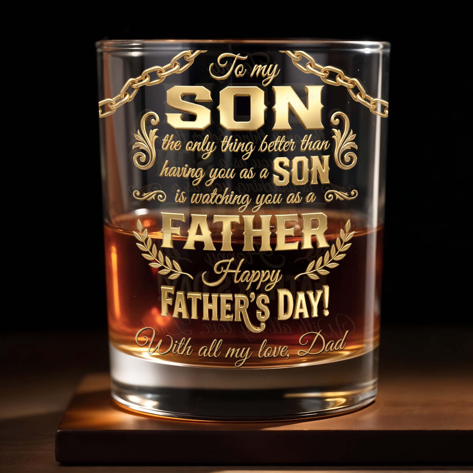 Personalized Custom Whiskey Glass Gift for Son | Dad & Family Whiskey Glass GradoCreations