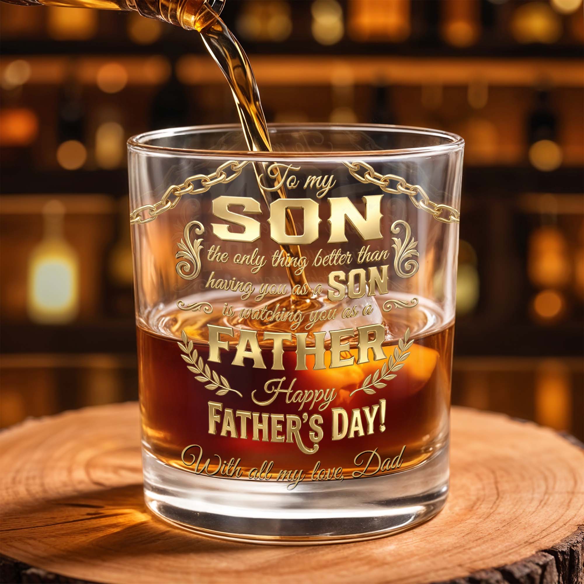 Personalized Custom Whiskey Glass Gift for Son | Dad & Family Whiskey Glass GradoCreations