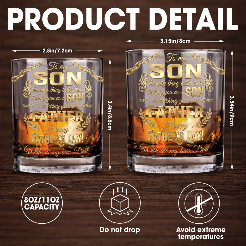 Personalized Custom Whiskey Glass Gift for Son | Dad & Family Whiskey Glass GradoCreations